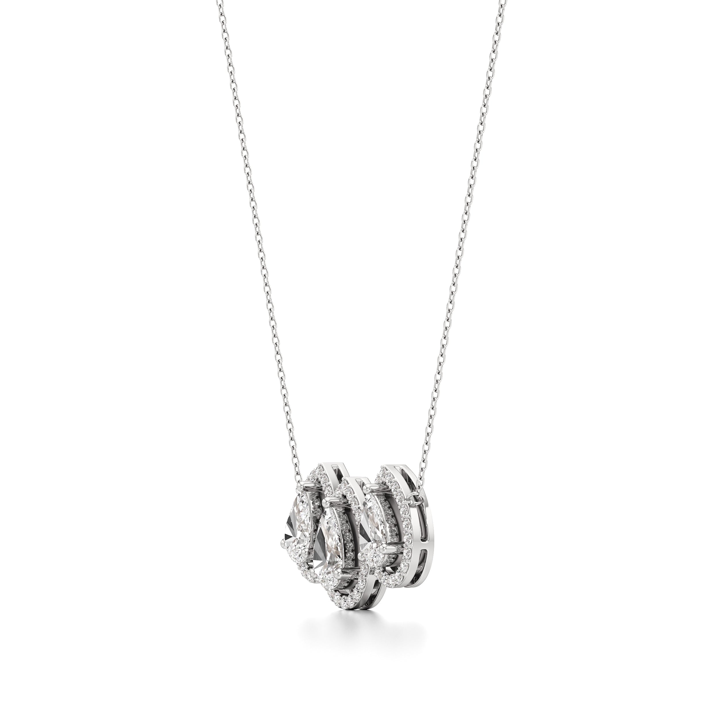 Trinity Pear Diamond Chain Pendant