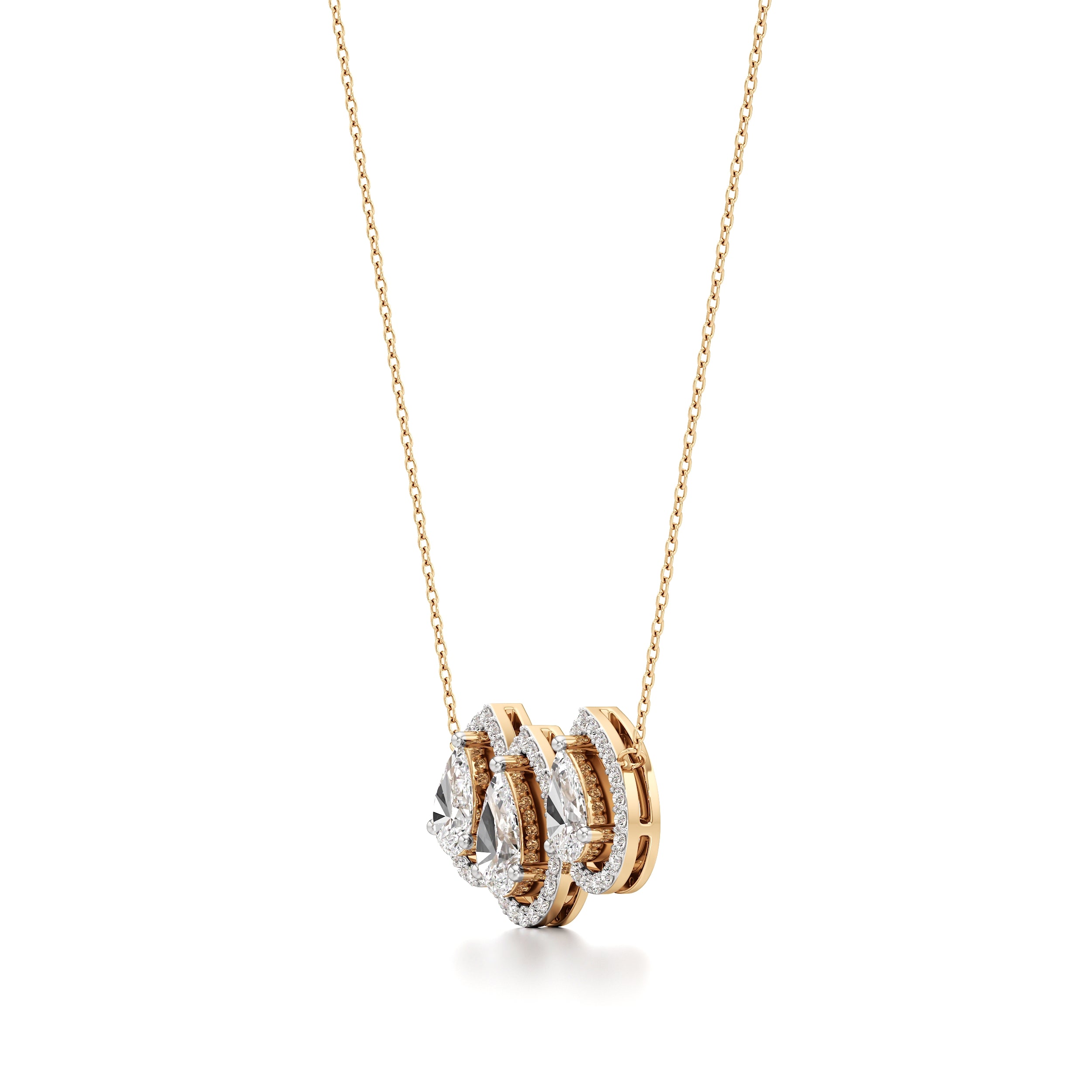 Trinity Pear Diamond Chain Pendant