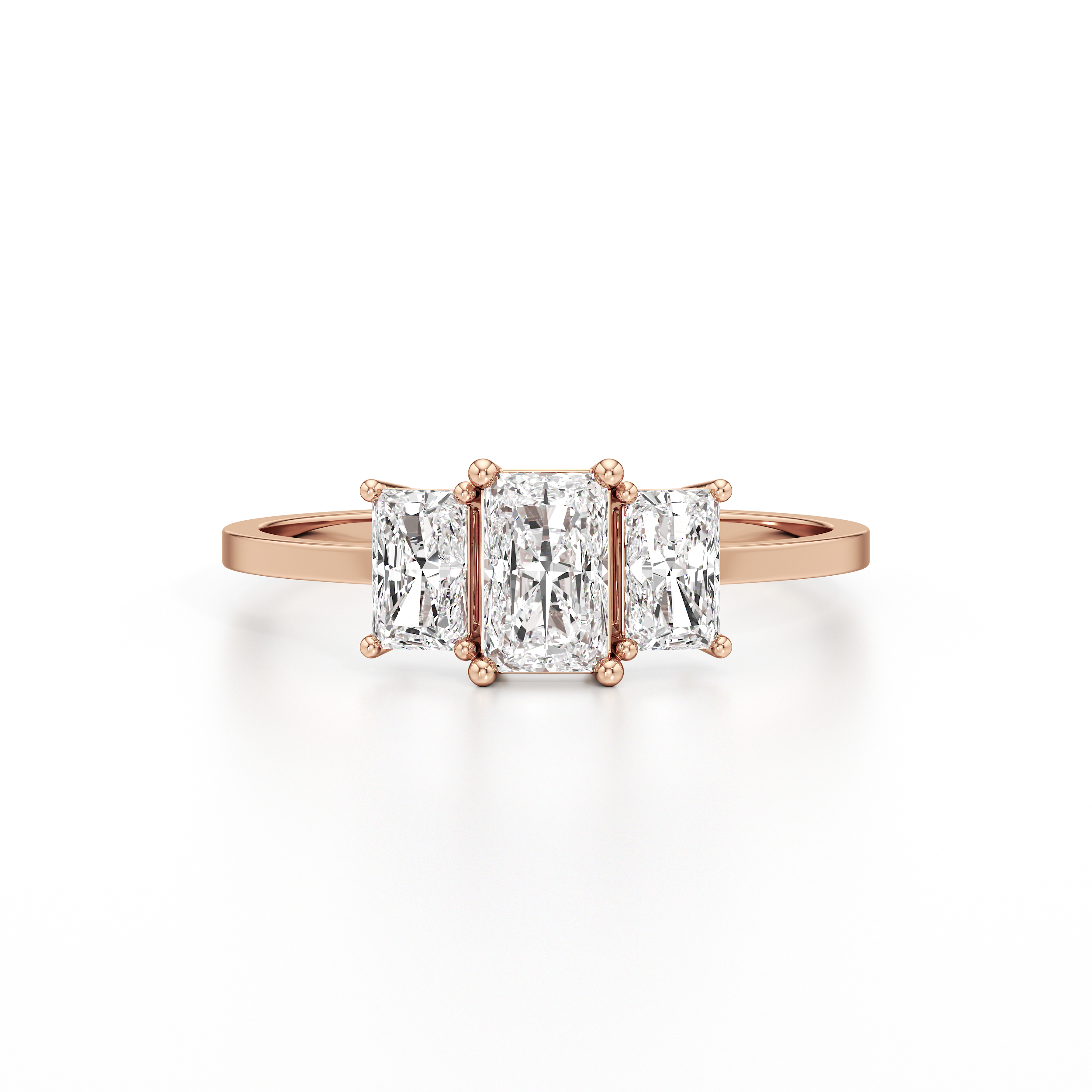 Three Stone Emerald Cut Ring