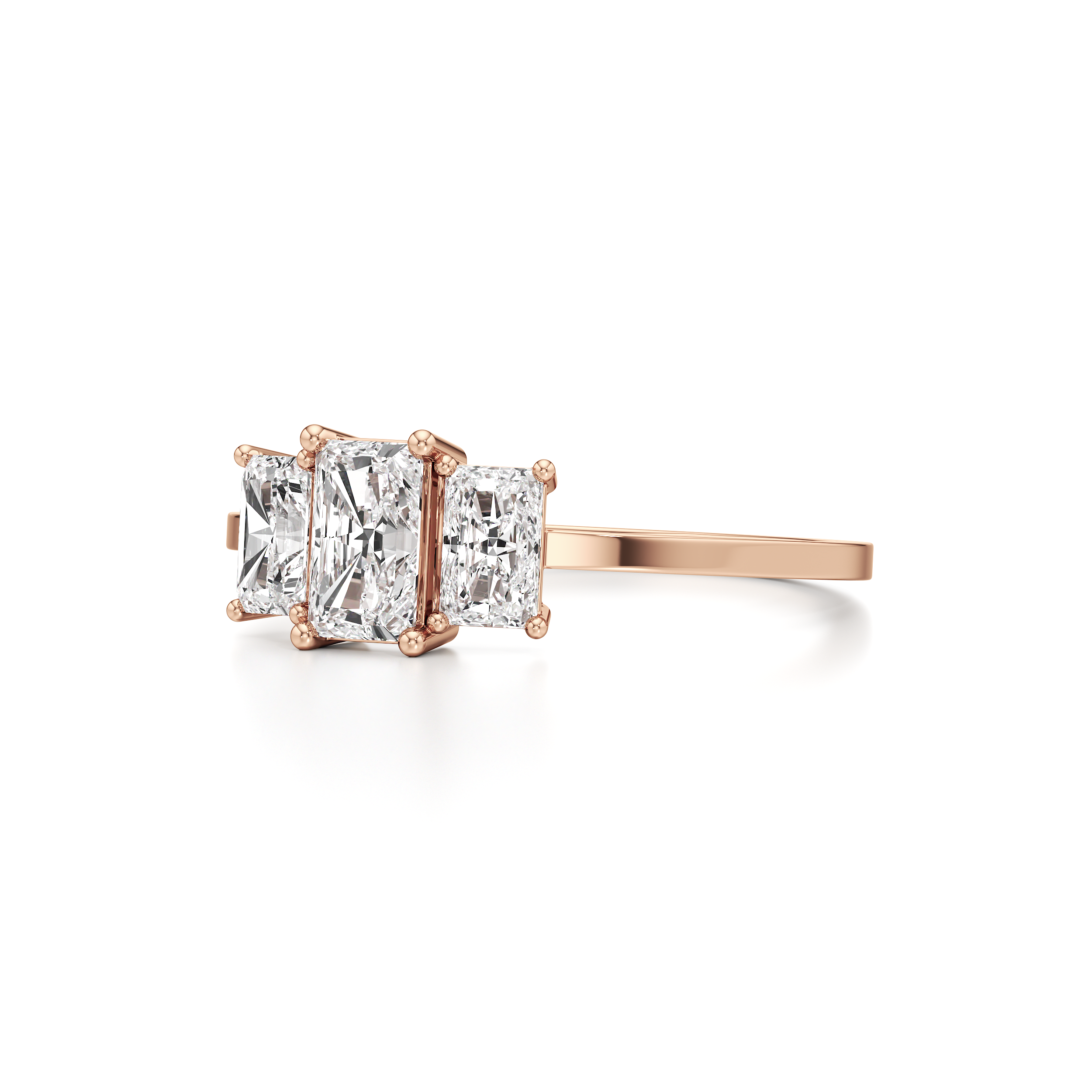 Three Stone Emerald Cut Ring