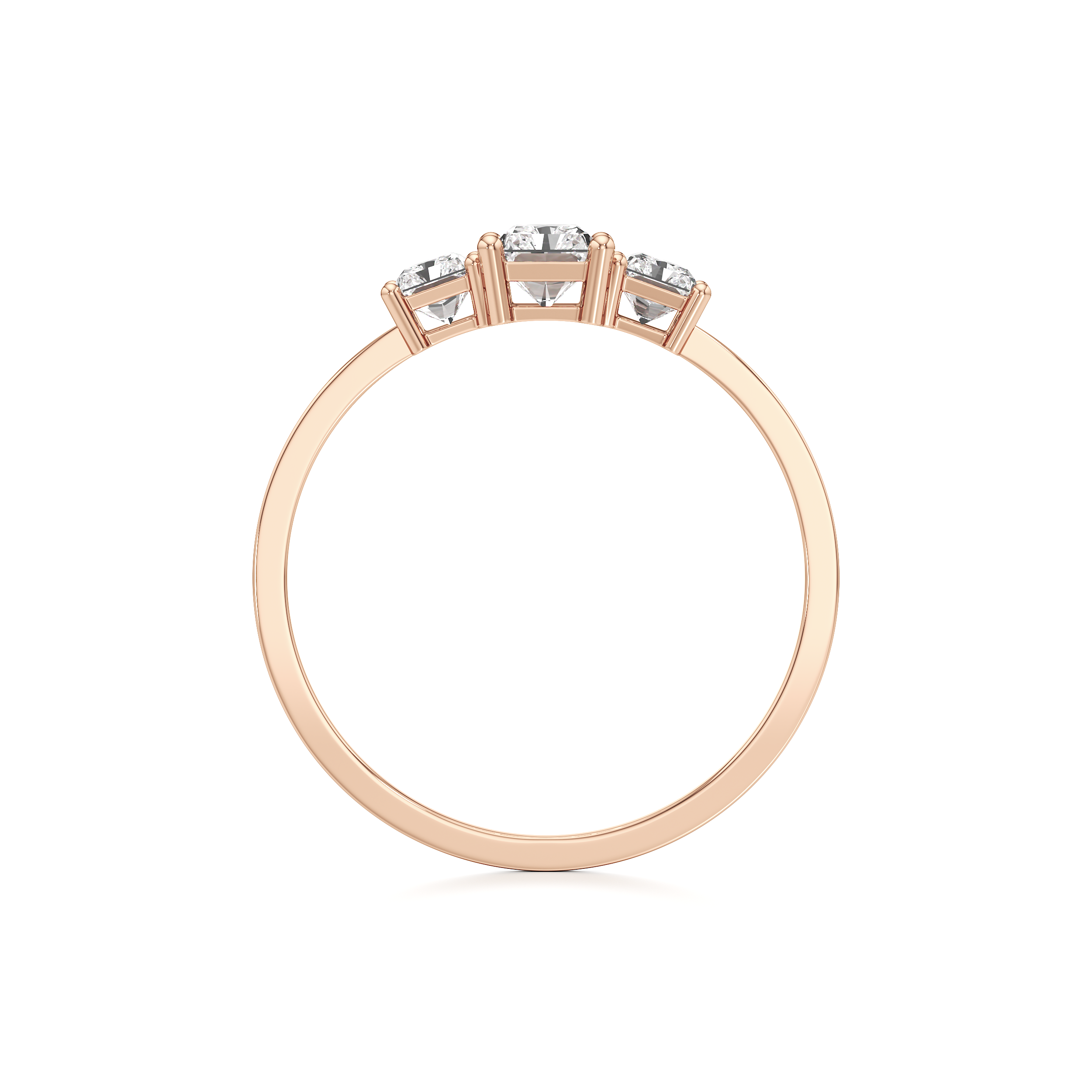 Three Stone Emerald Cut Ring