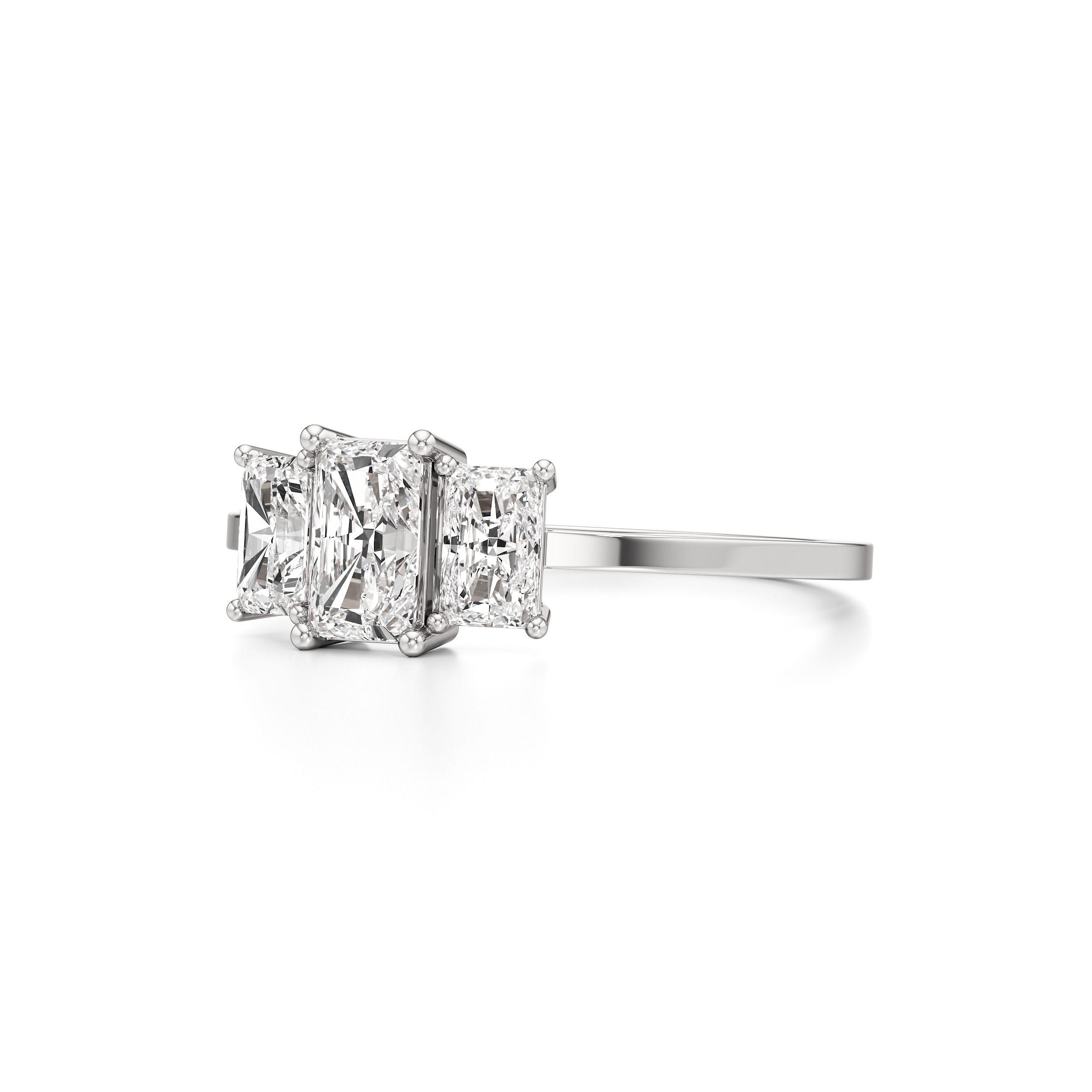 Three Stone Emerald Cut Ring