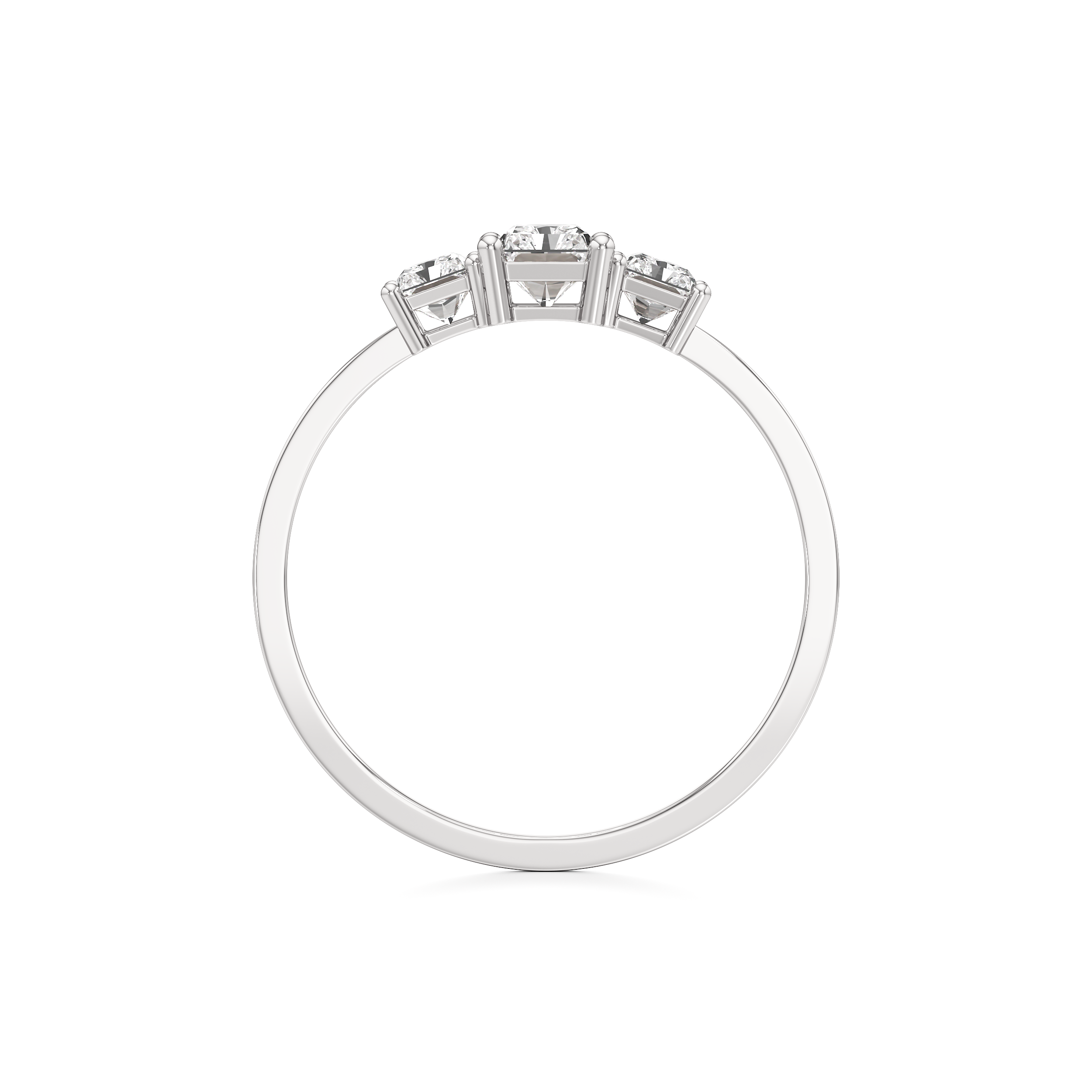 Three Stone Emerald Cut Ring