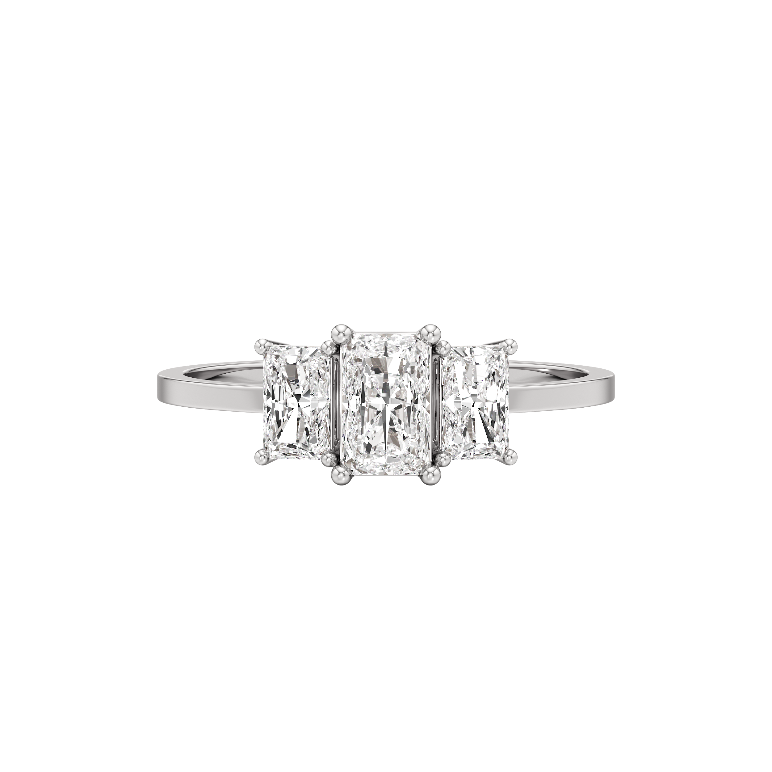 Three Stone Emerald Cut Ring