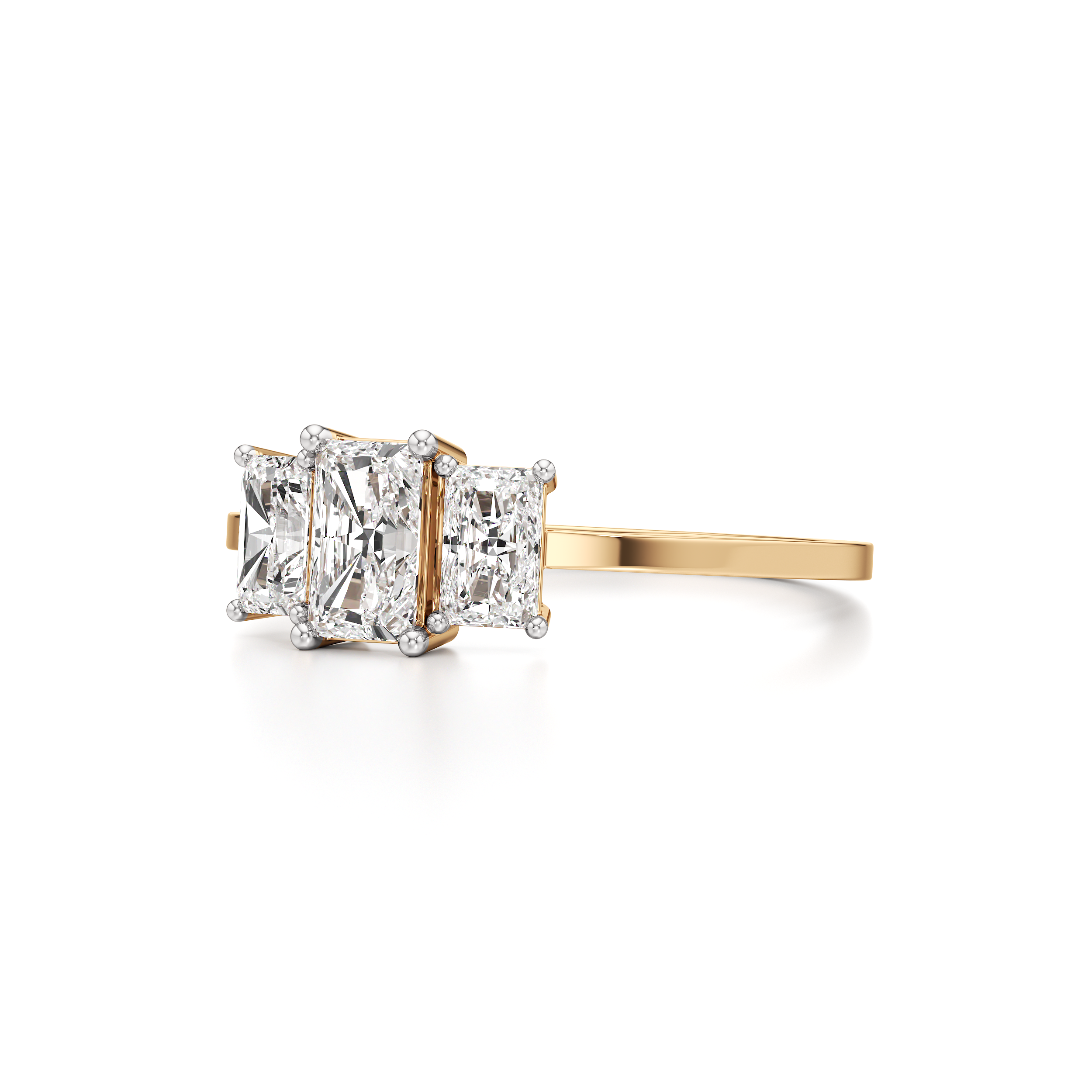 Three Stone Emerald Cut Ring