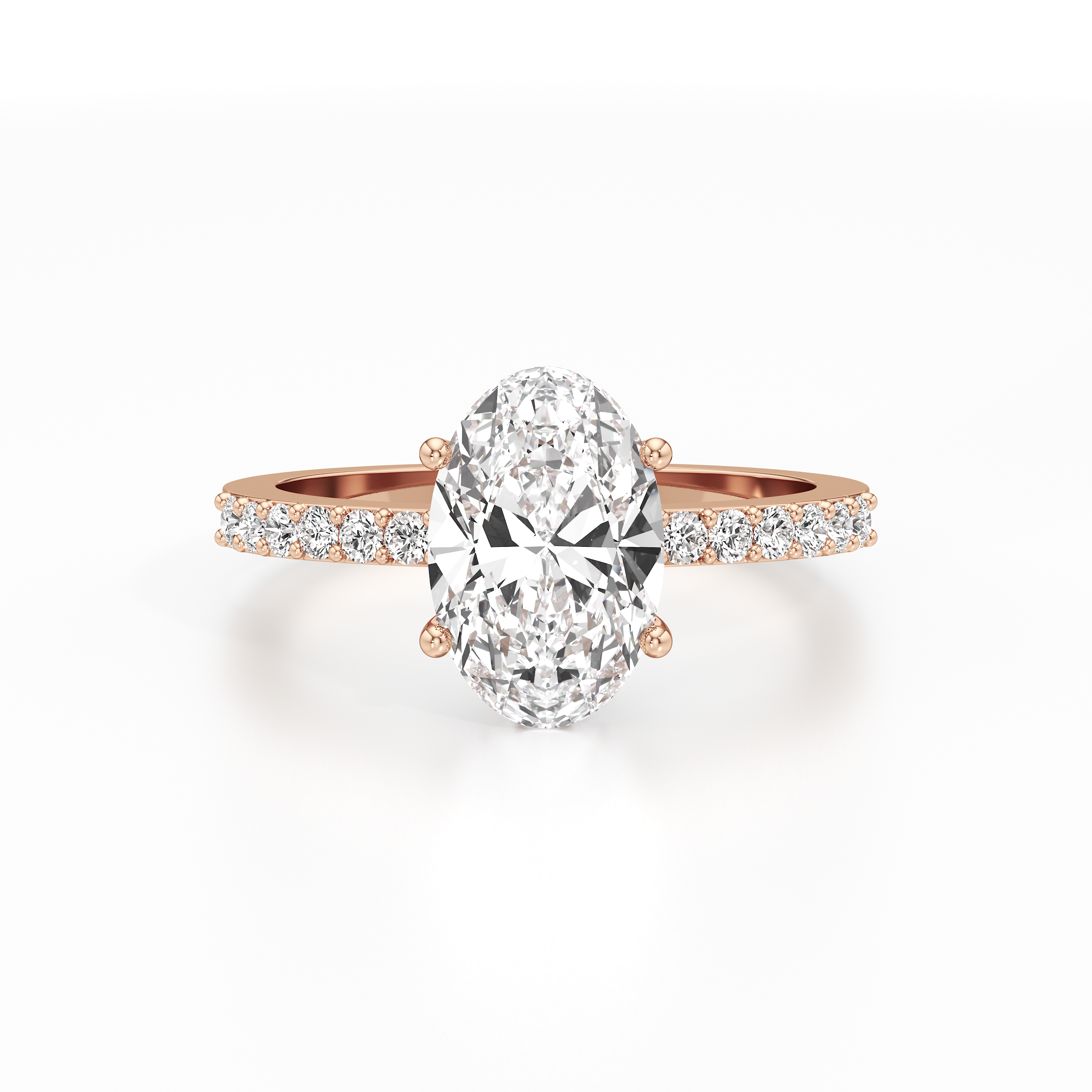 Solitaire Pave Classic Ring