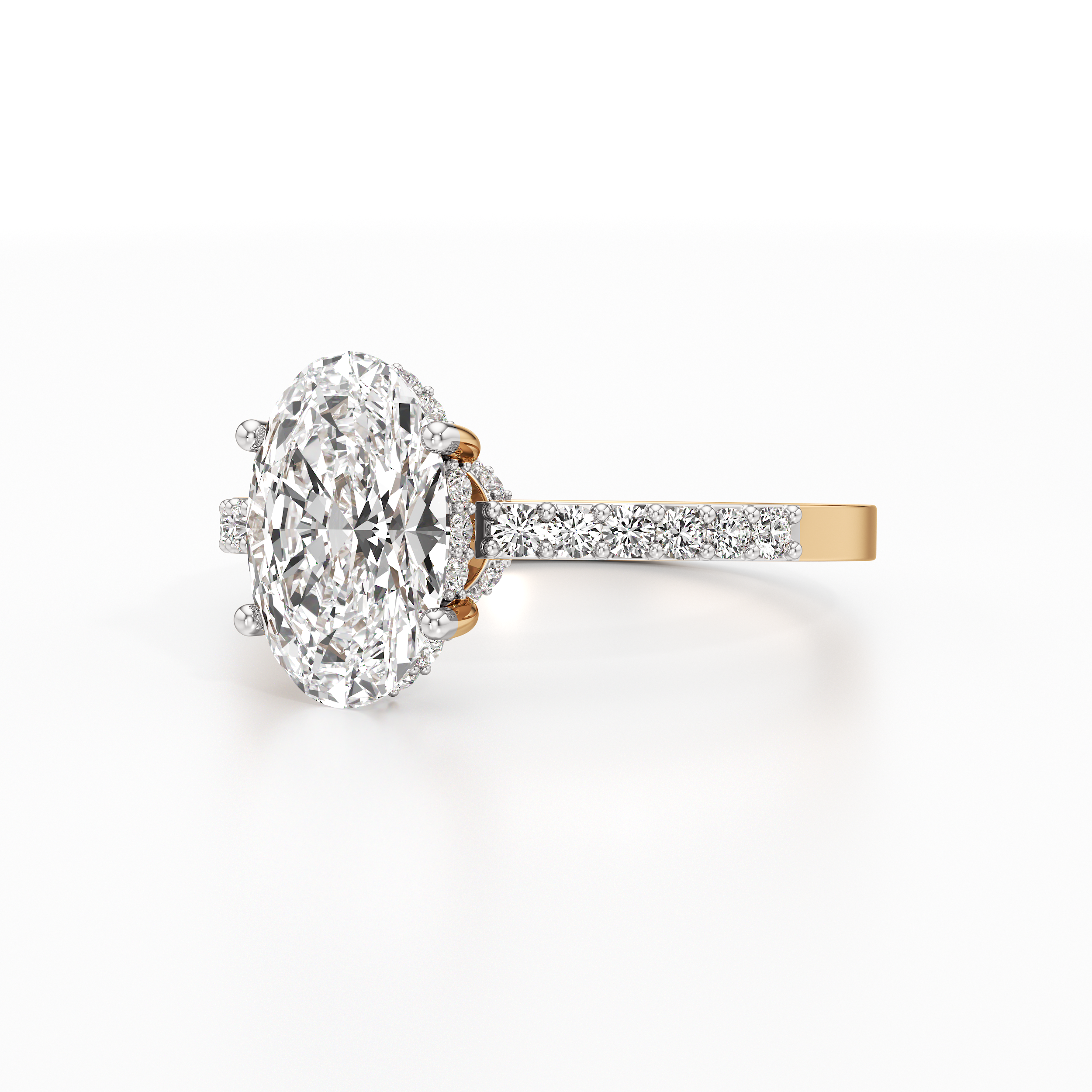 Solitaire Pave Classic Ring