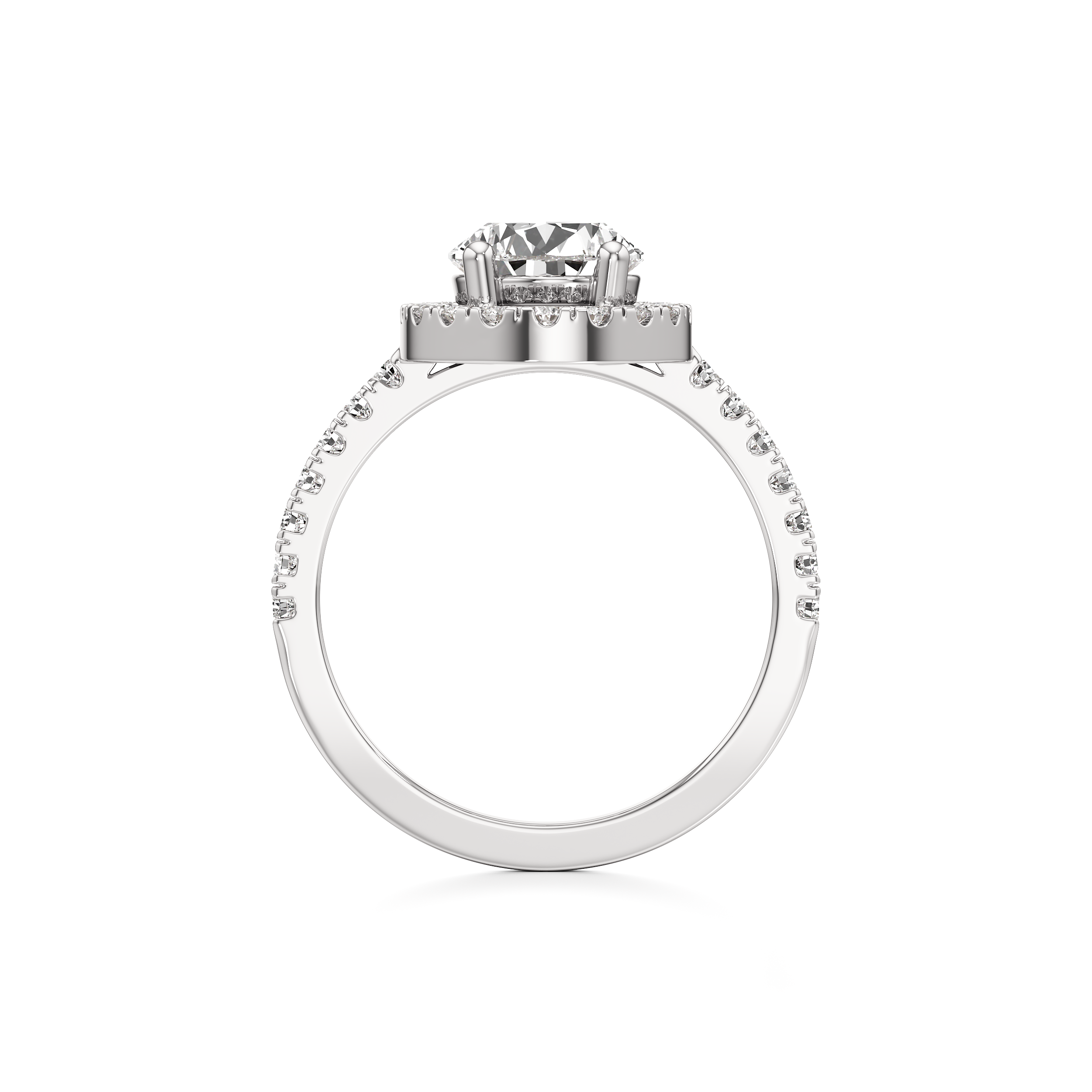 Halo Solitaire Pear Ring