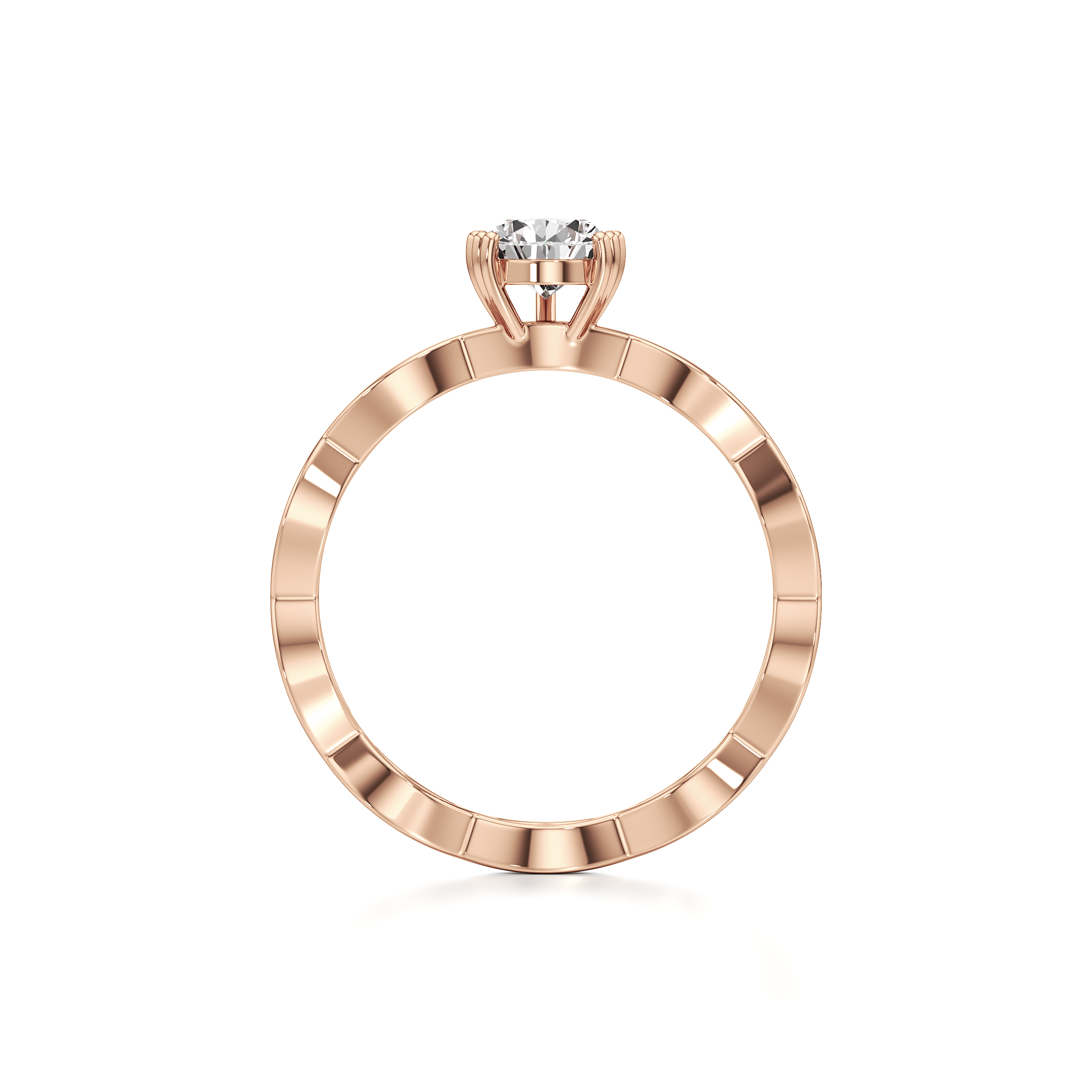 Solitaire Pear Loop Band Ring