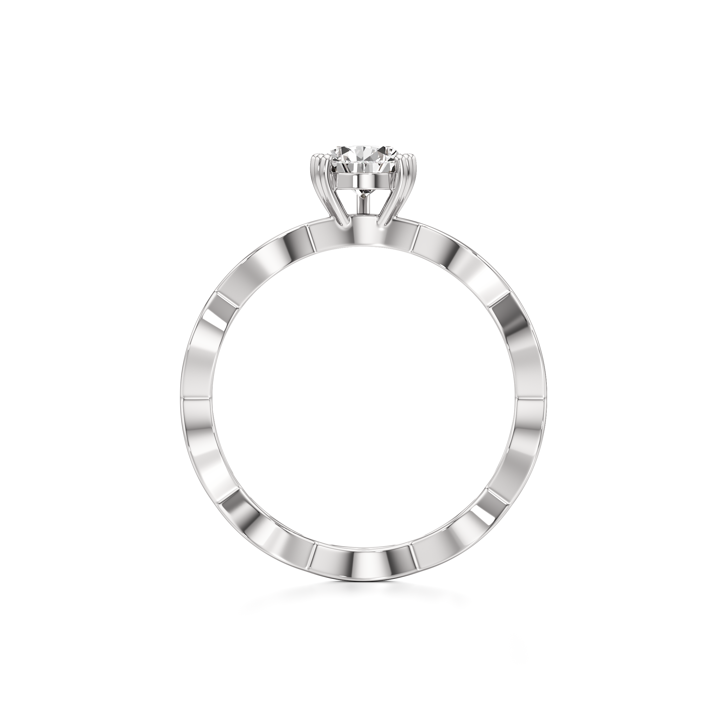 Solitaire Pear Loop Band Ring