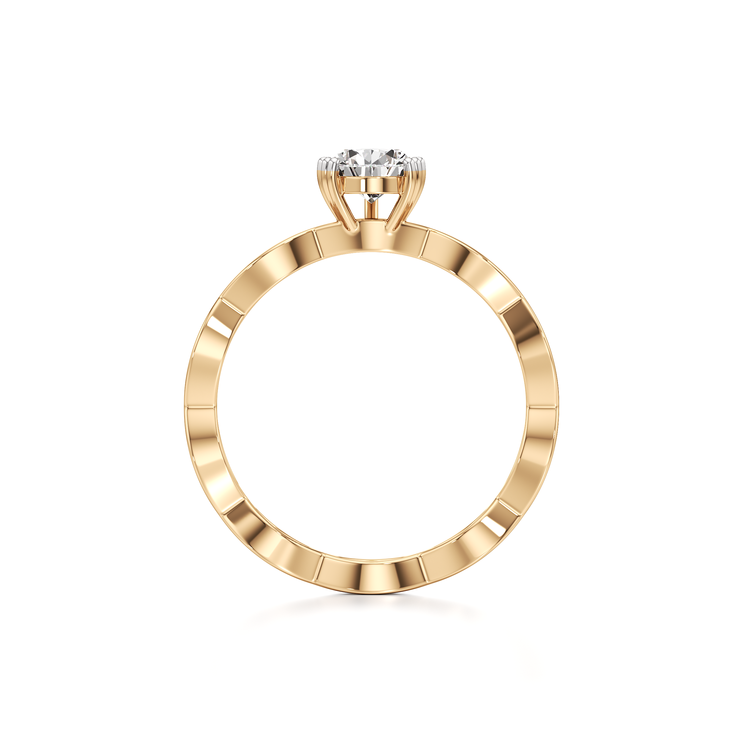 Solitaire Pear Loop Band Ring