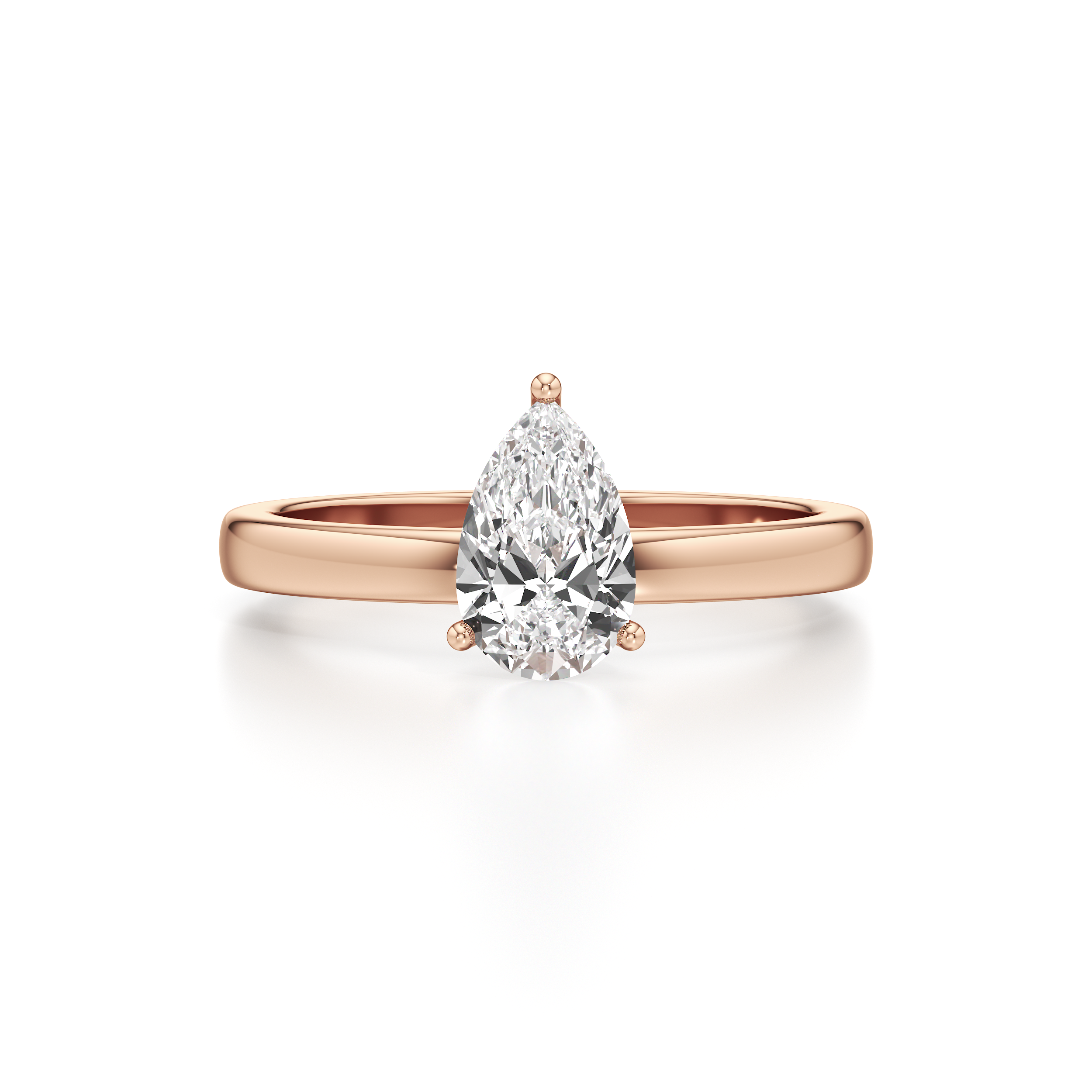 Classic Solitaire Pear Ring