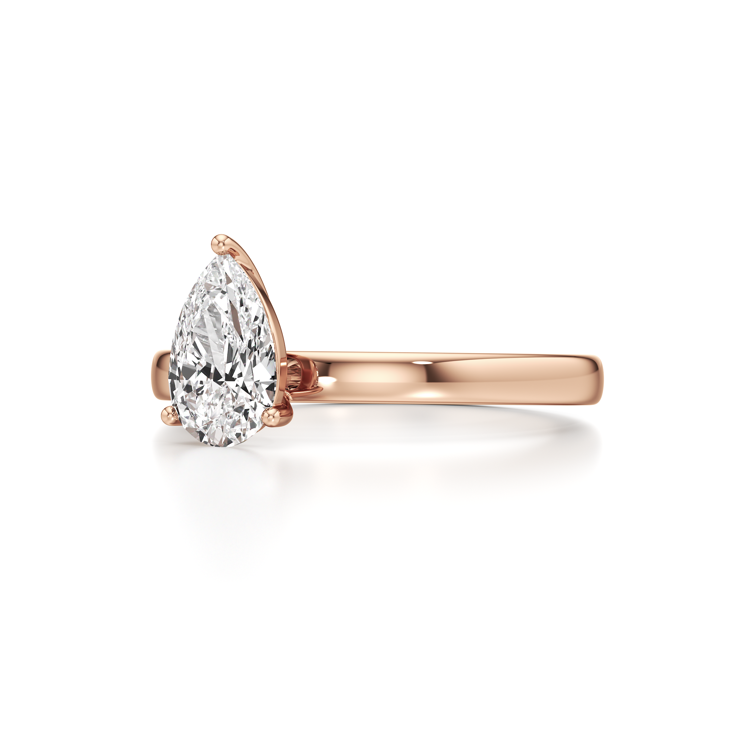 Classic Solitaire Pear Ring