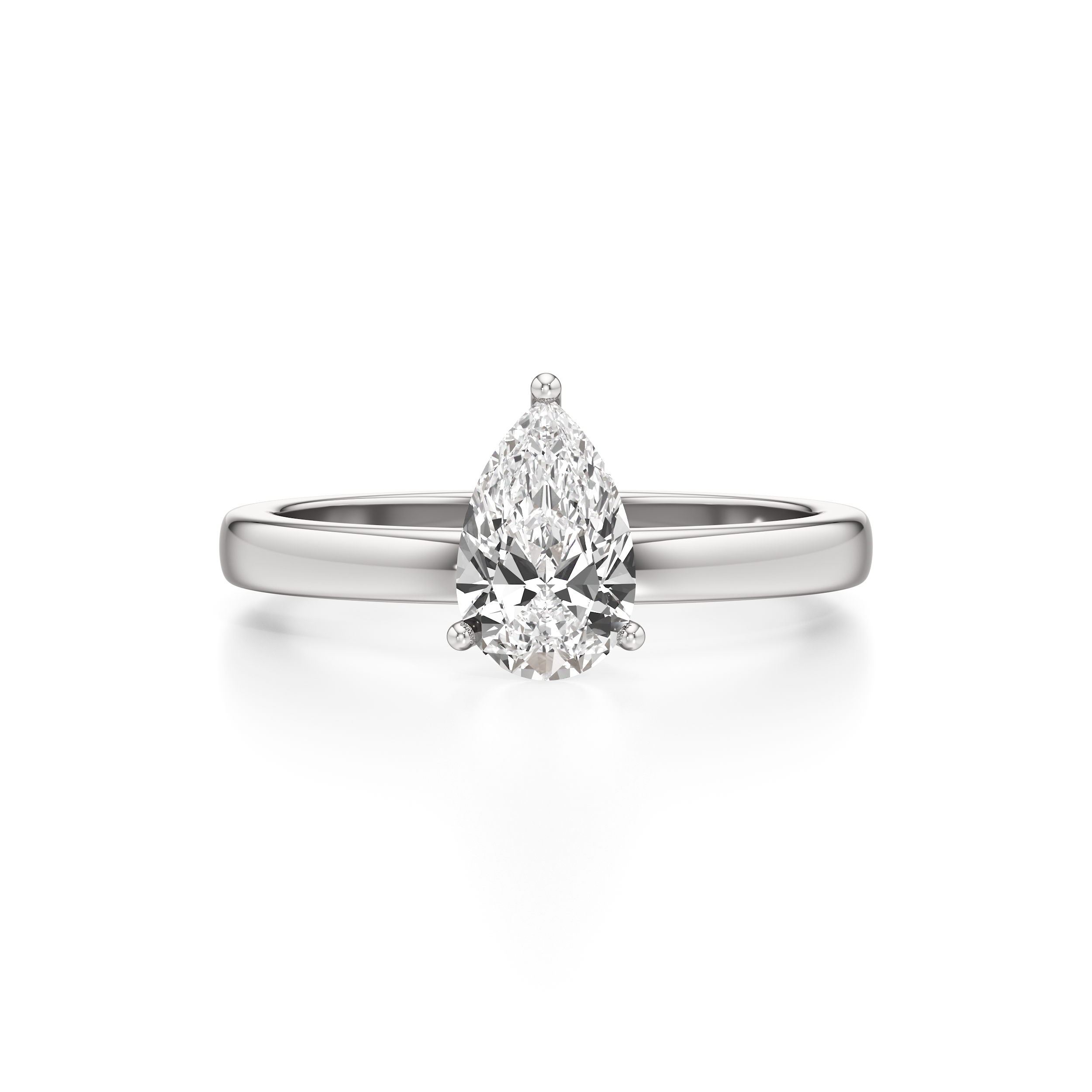 Classic Solitaire Pear Ring