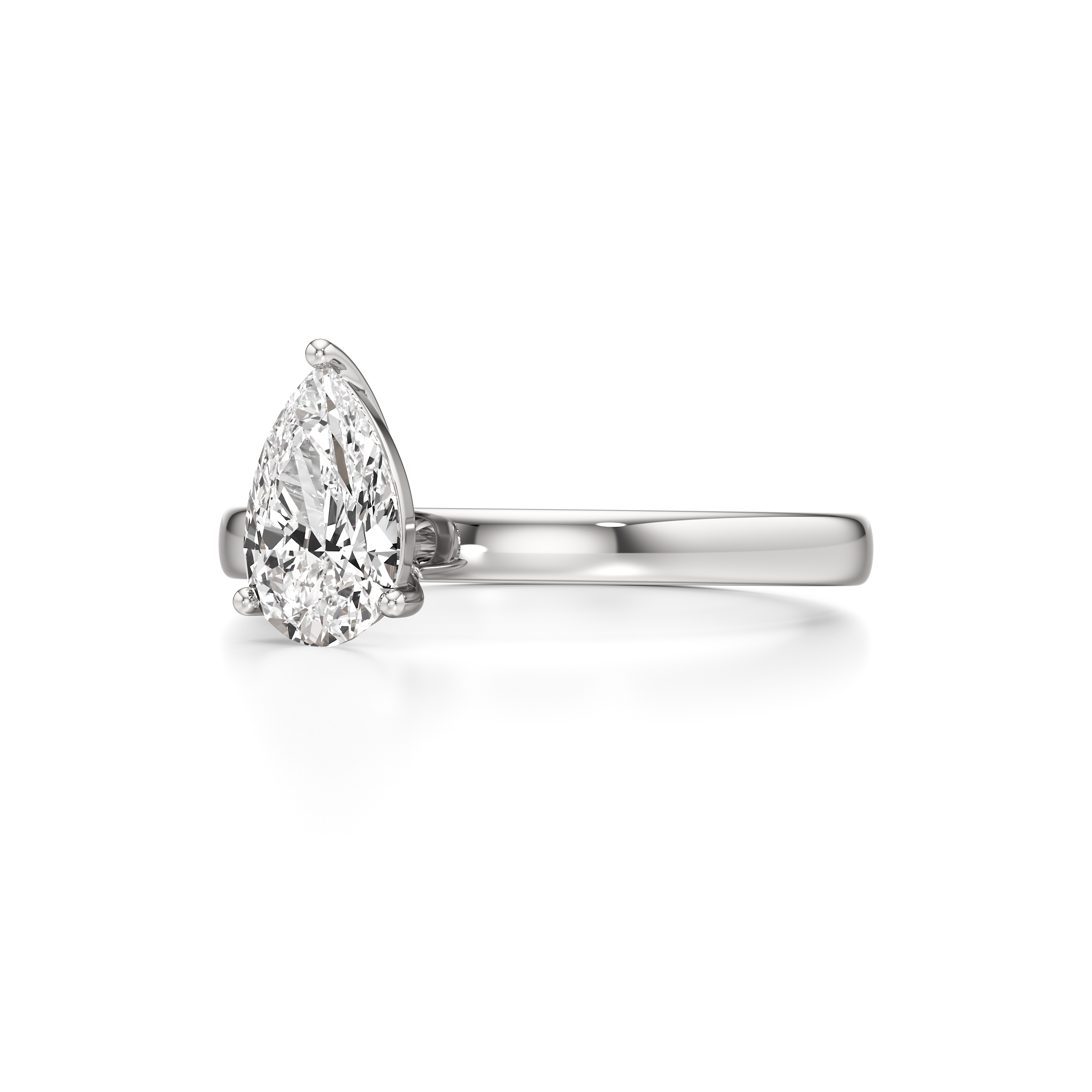Classic Solitaire Pear Ring