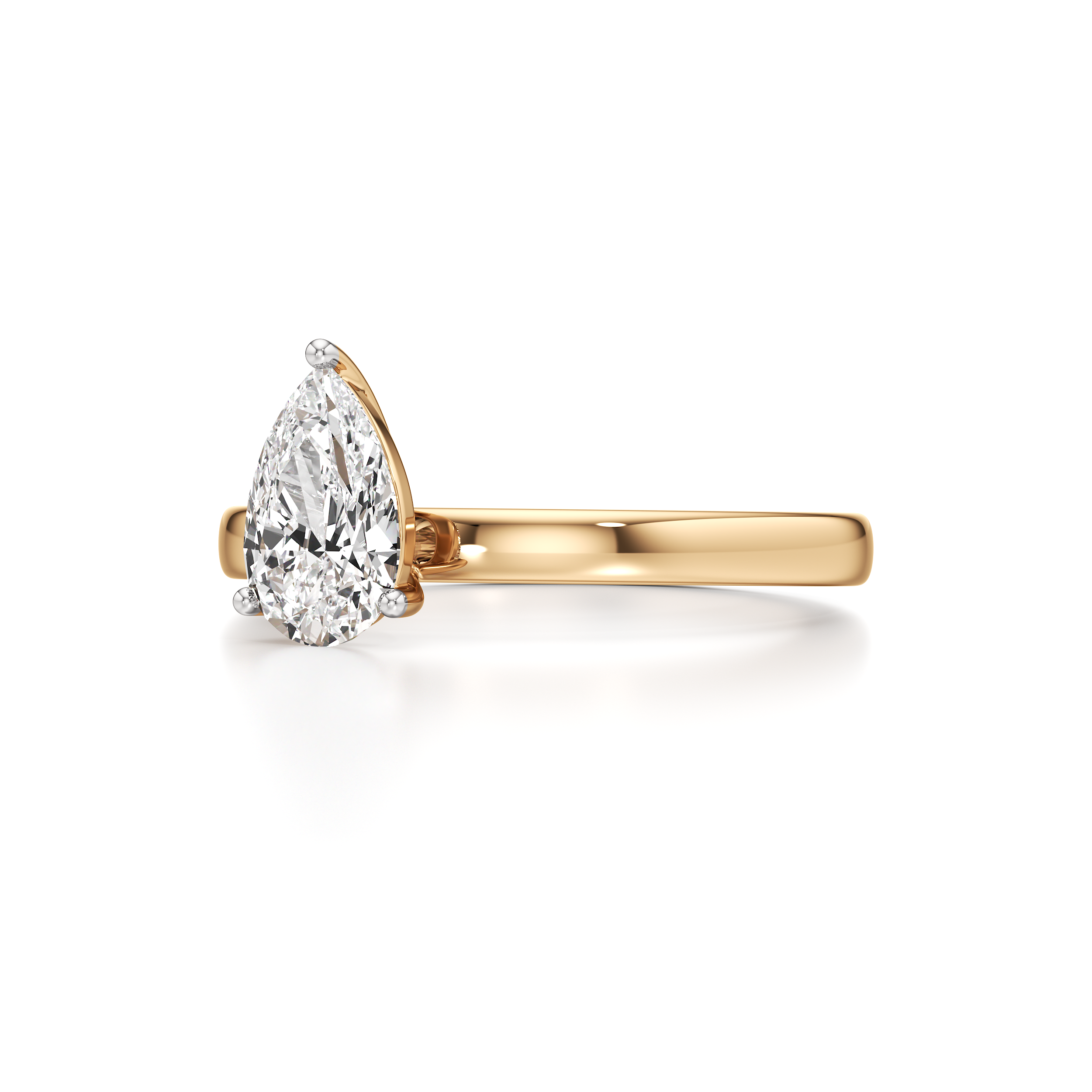 Classic Solitaire Pear Ring
