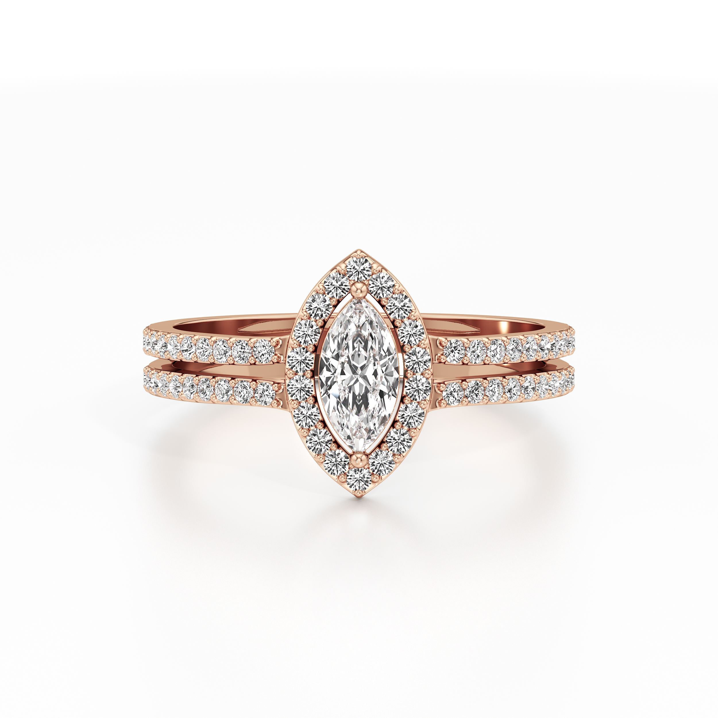 Open Marquise Halo Ring