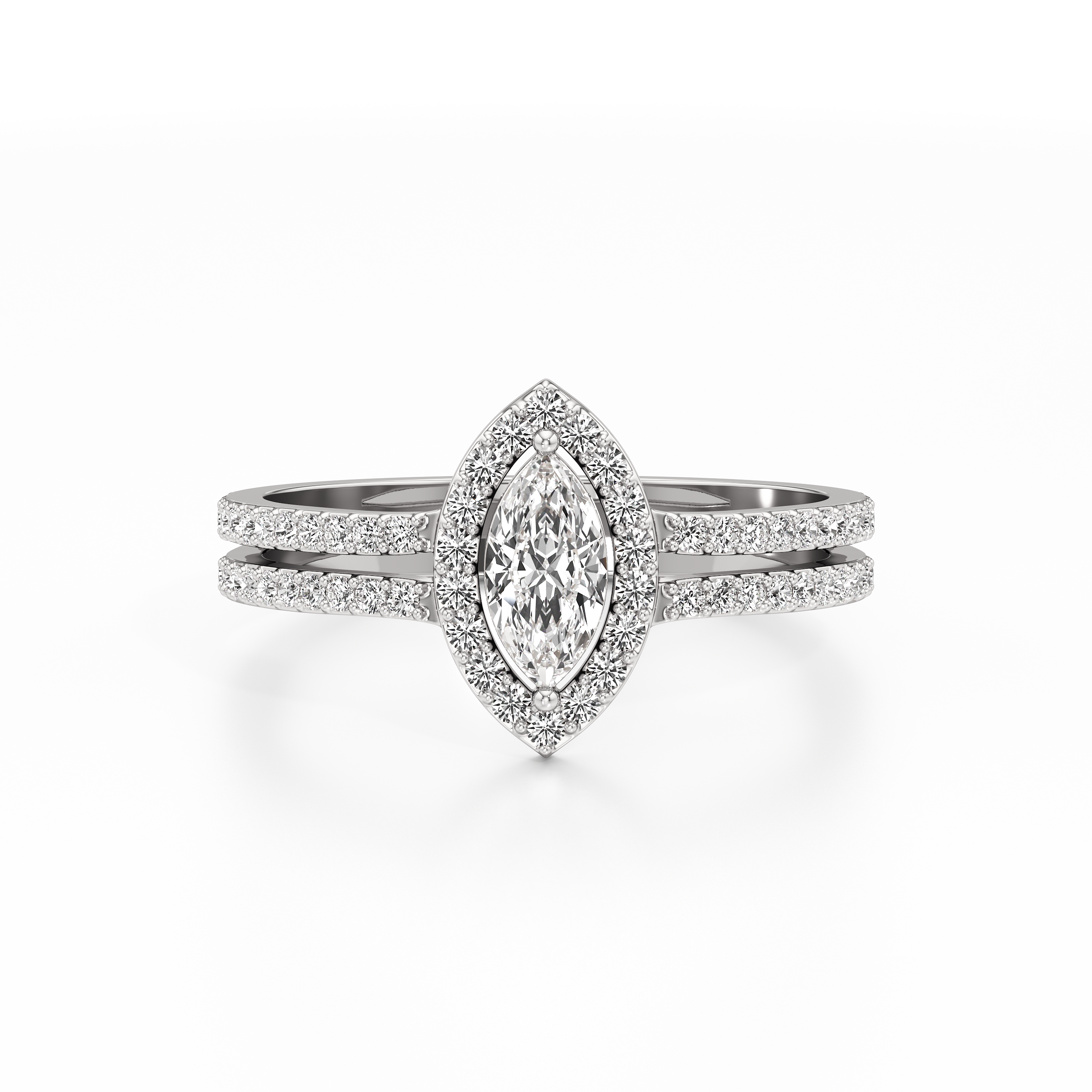 Open Marquise Halo Ring