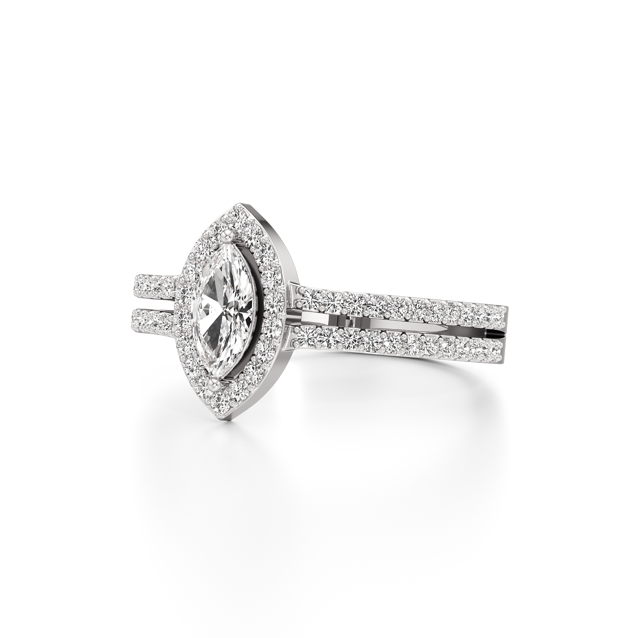 Open Marquise Halo Ring