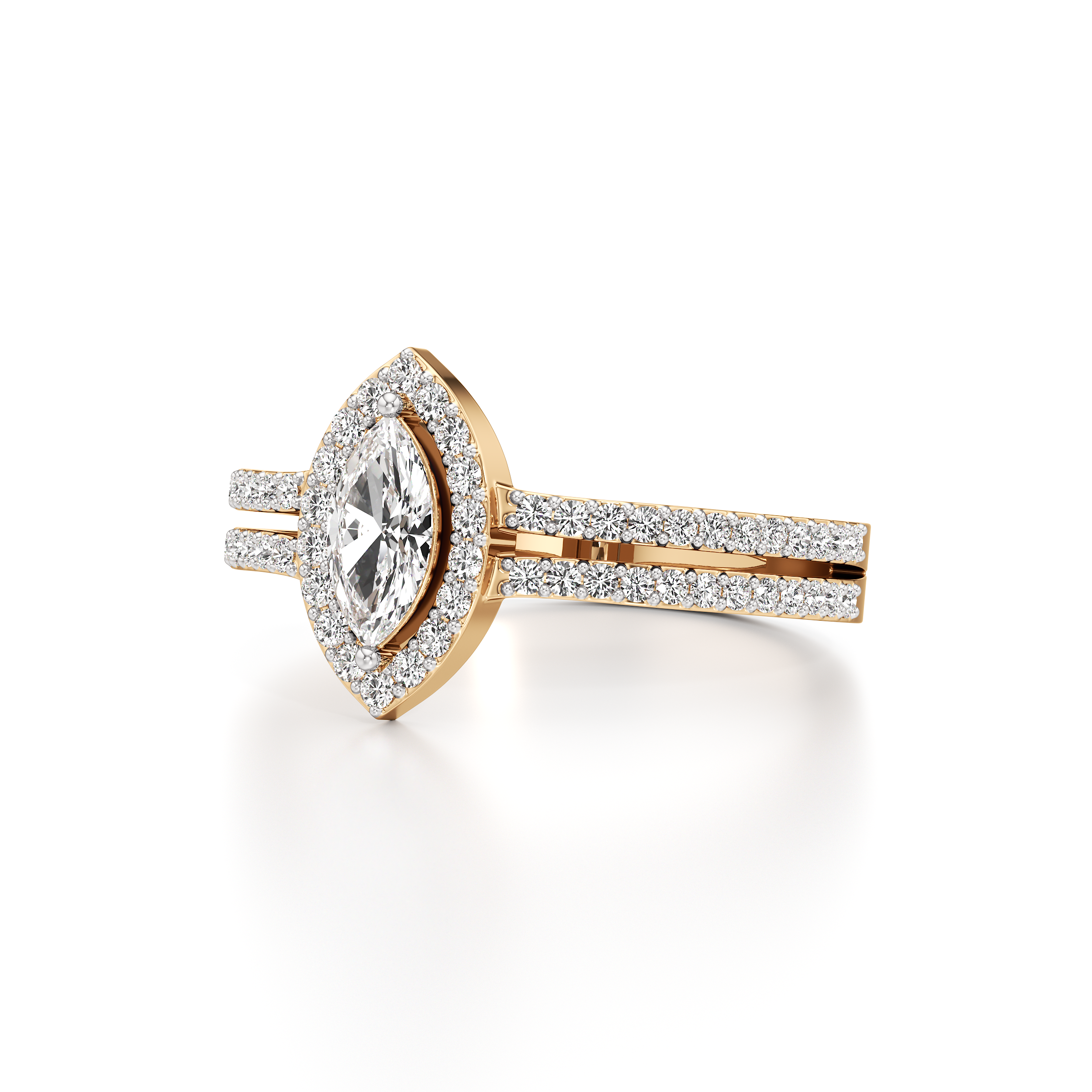 Open Marquise Halo Ring