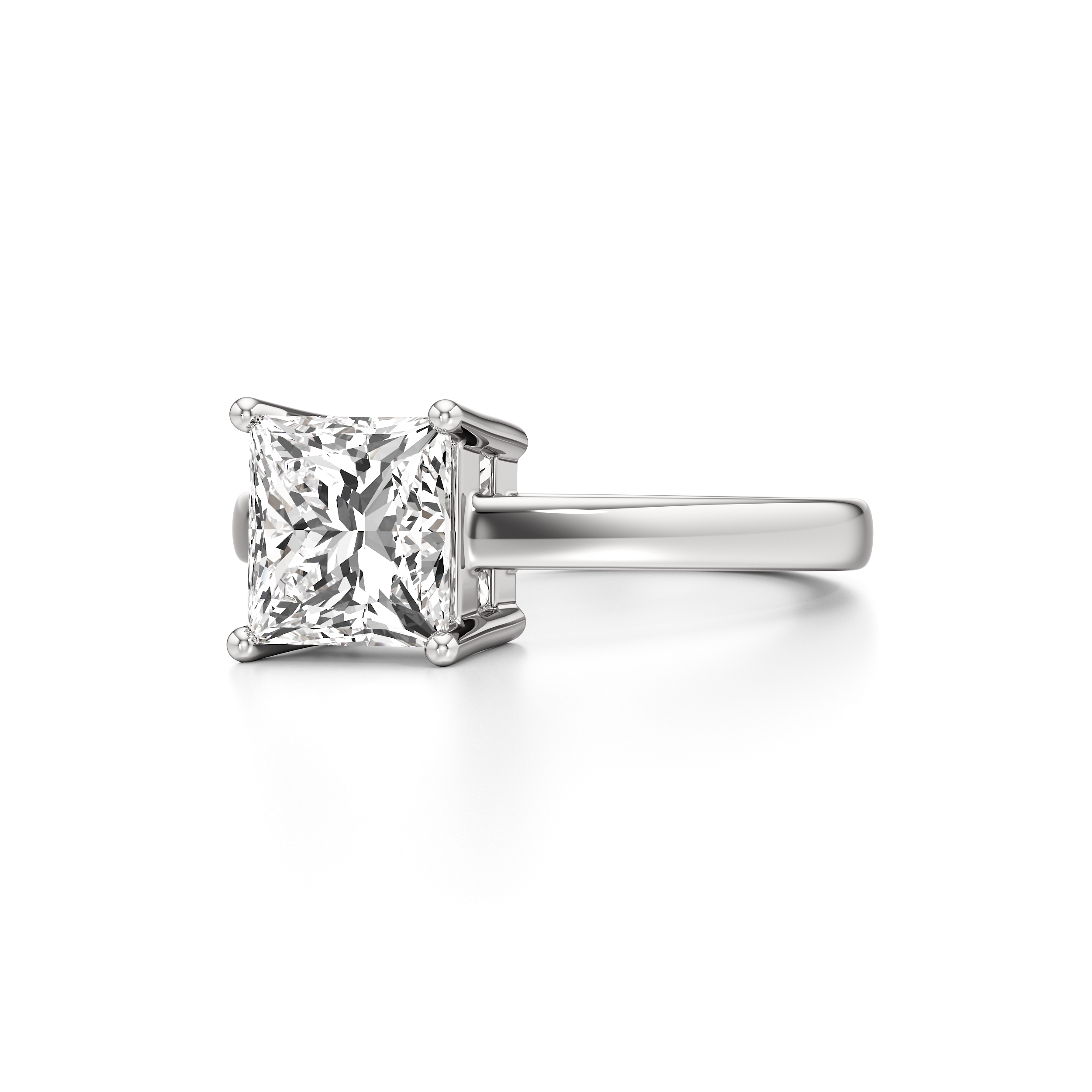 Classic Solitaire Princess Ring