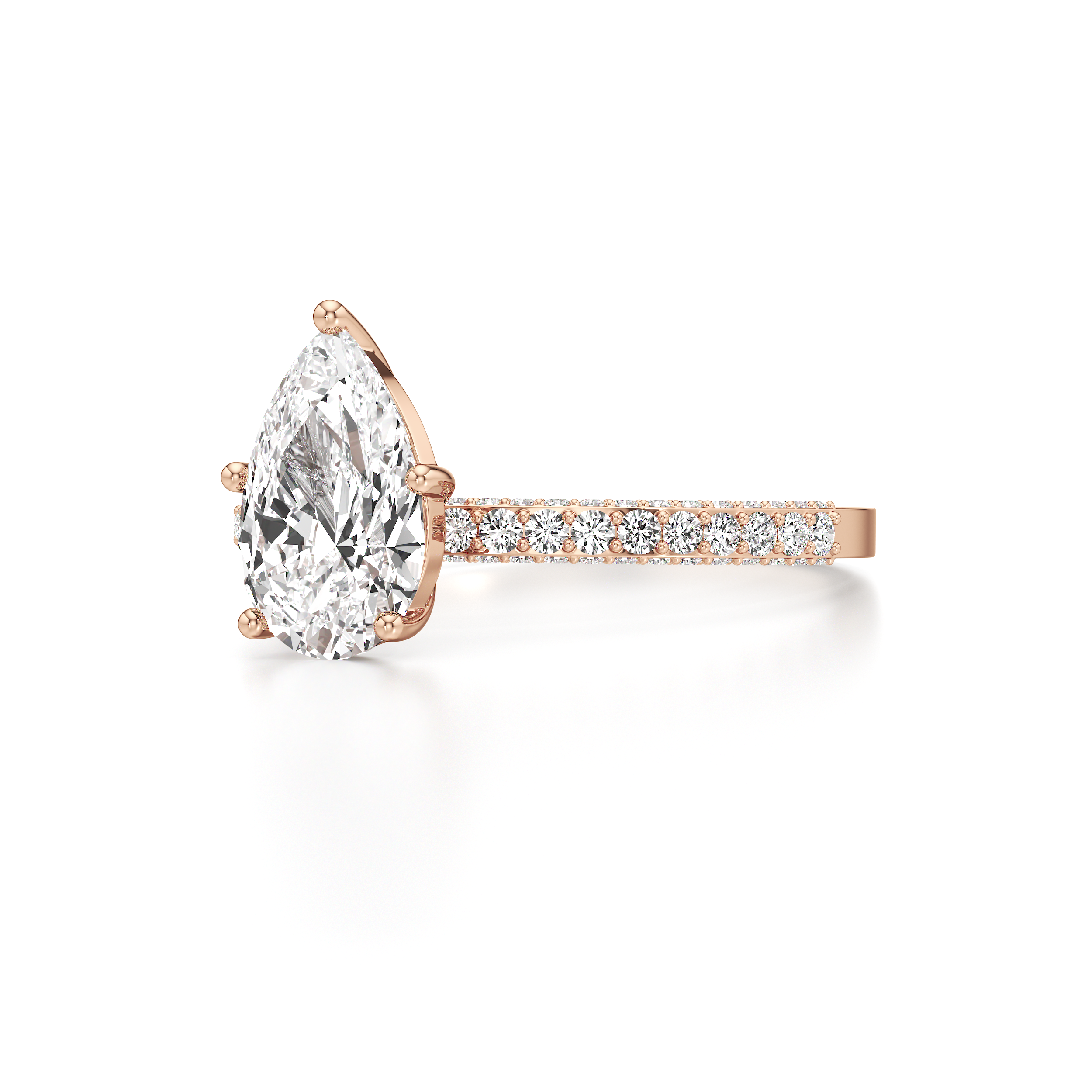 Bedazzled Solitaire Pear Ring