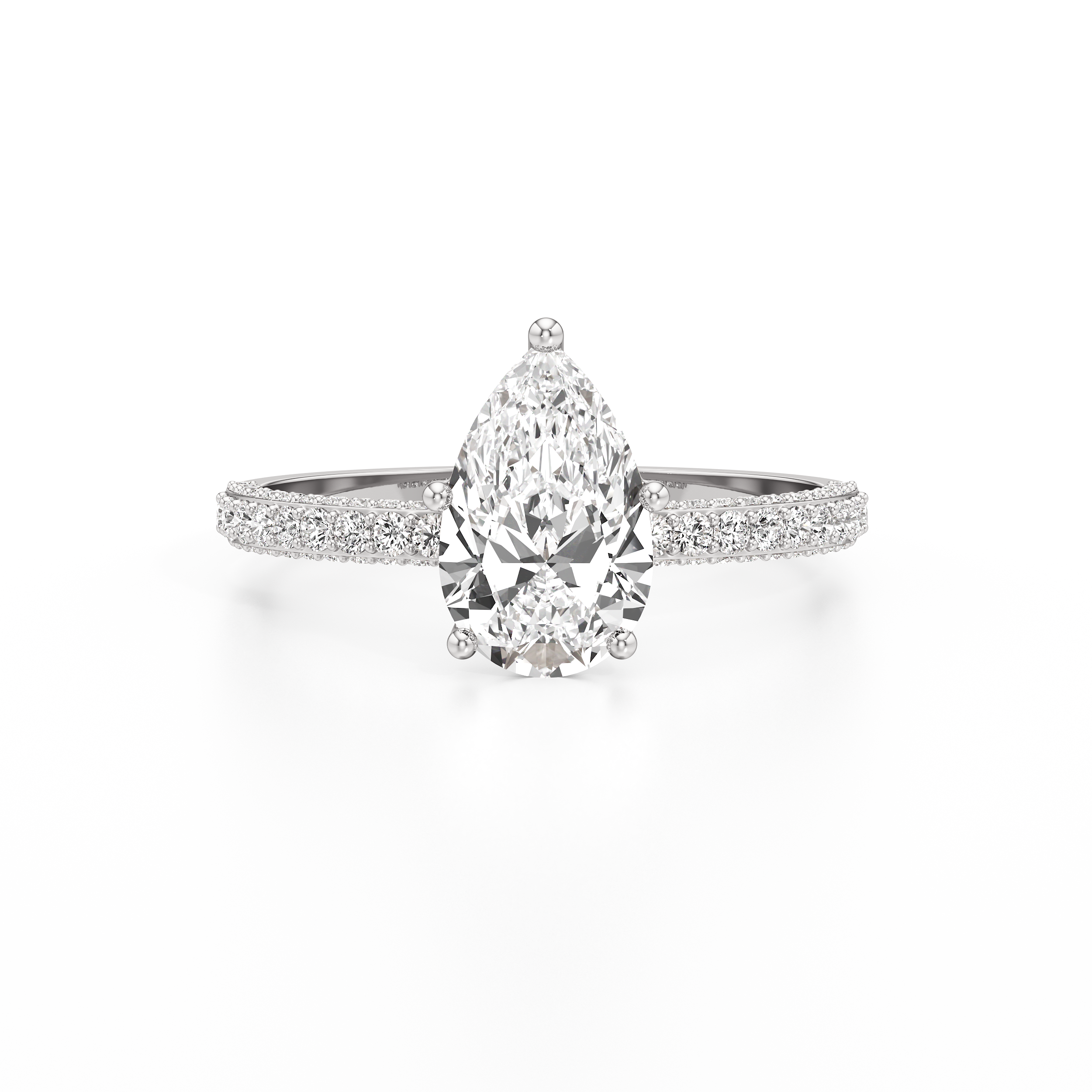 Bedazzled Solitaire Pear Ring