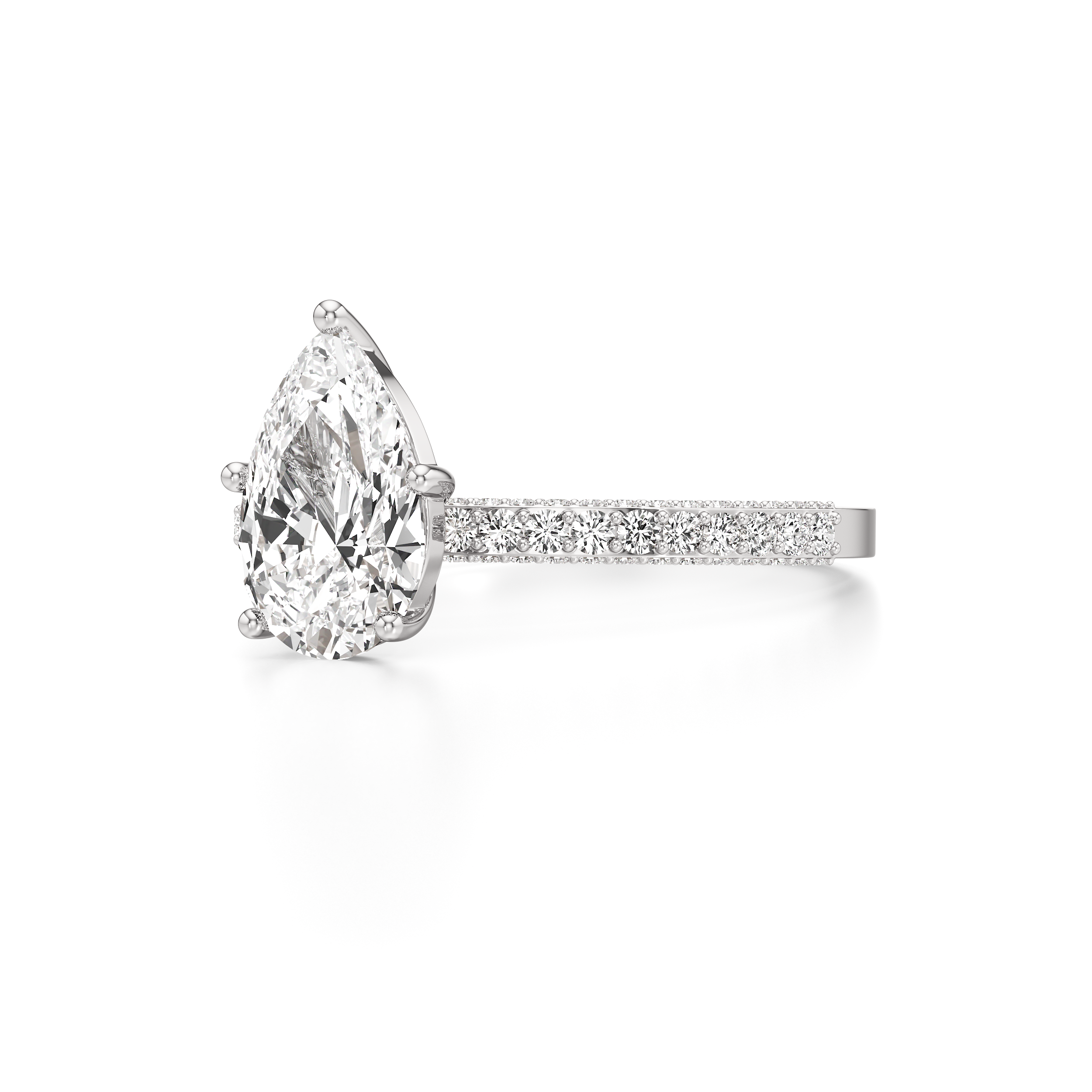 Bedazzled Solitaire Pear Ring