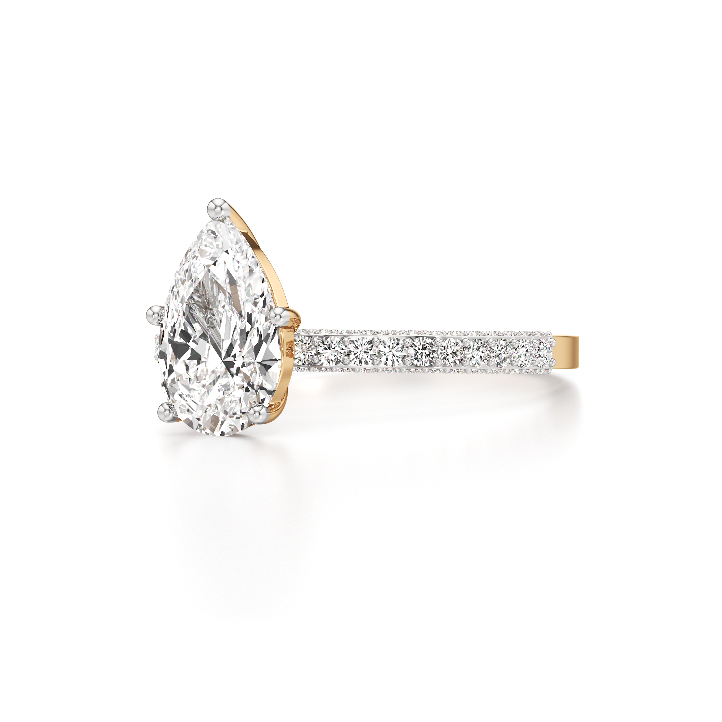 Bedazzled Solitaire Pear Ring