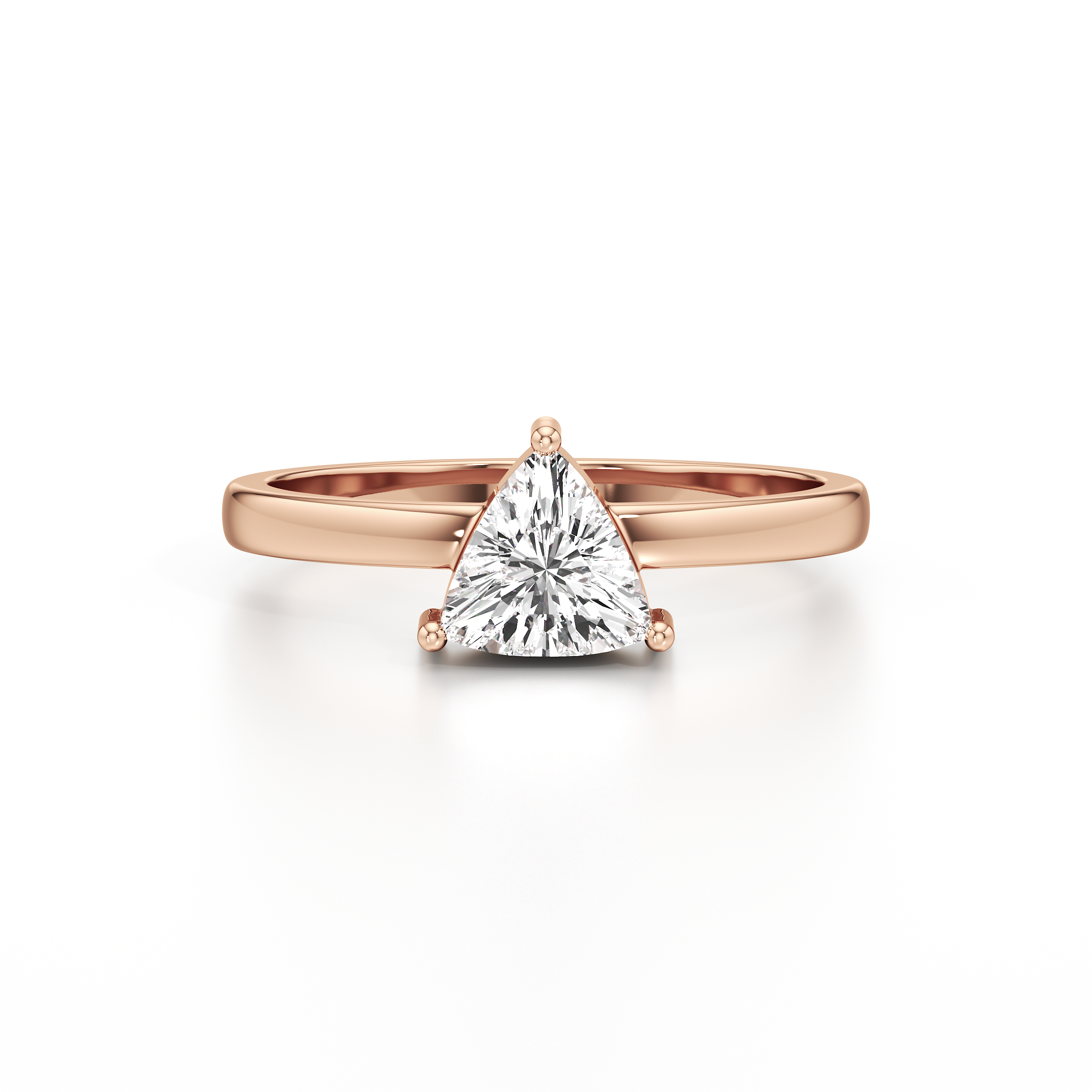 Classic Solitaire Triangle Ring