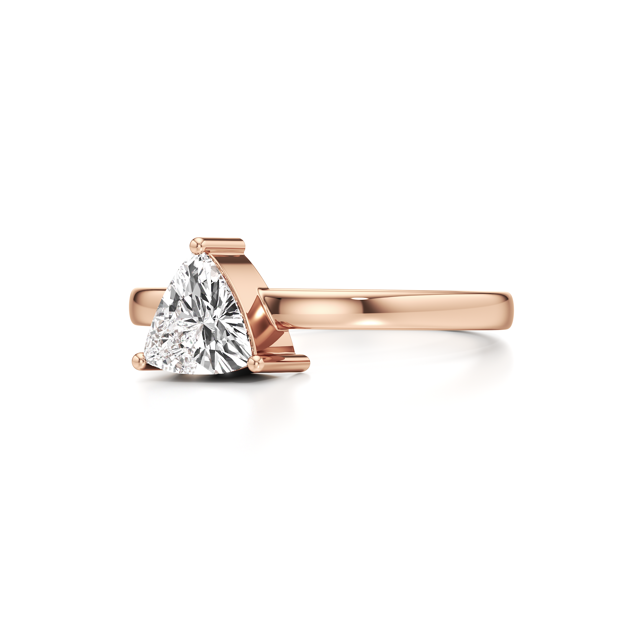 Classic Solitaire Triangle Ring