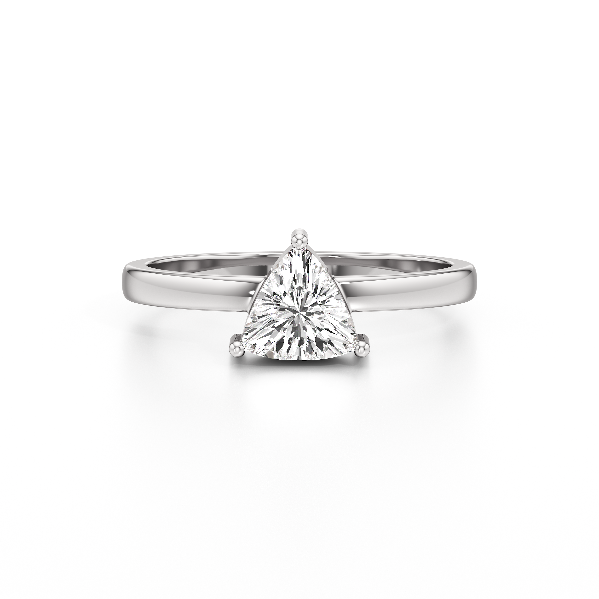Classic Solitaire Triangle Ring