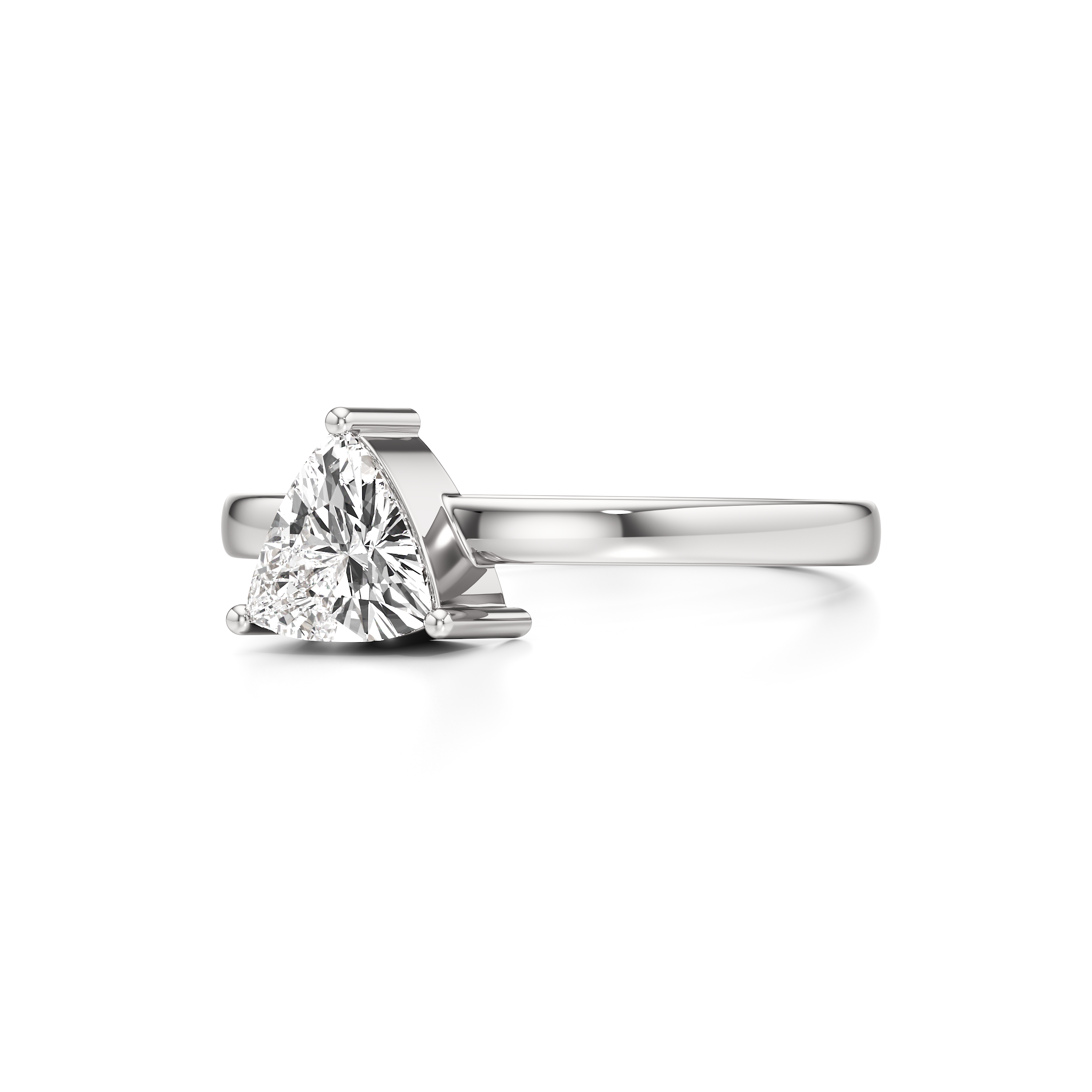 Classic Solitaire Triangle Ring