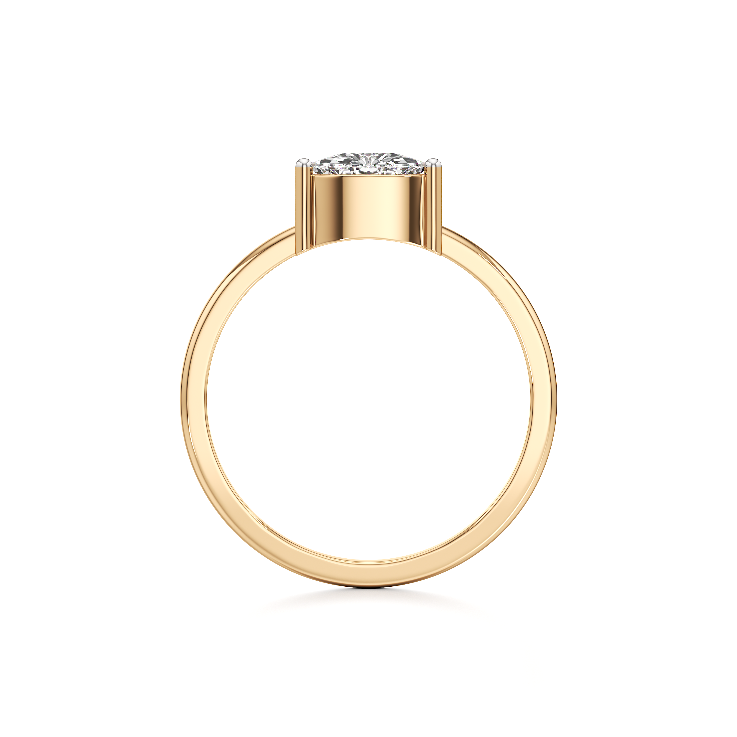 Classic Solitaire Triangle Ring
