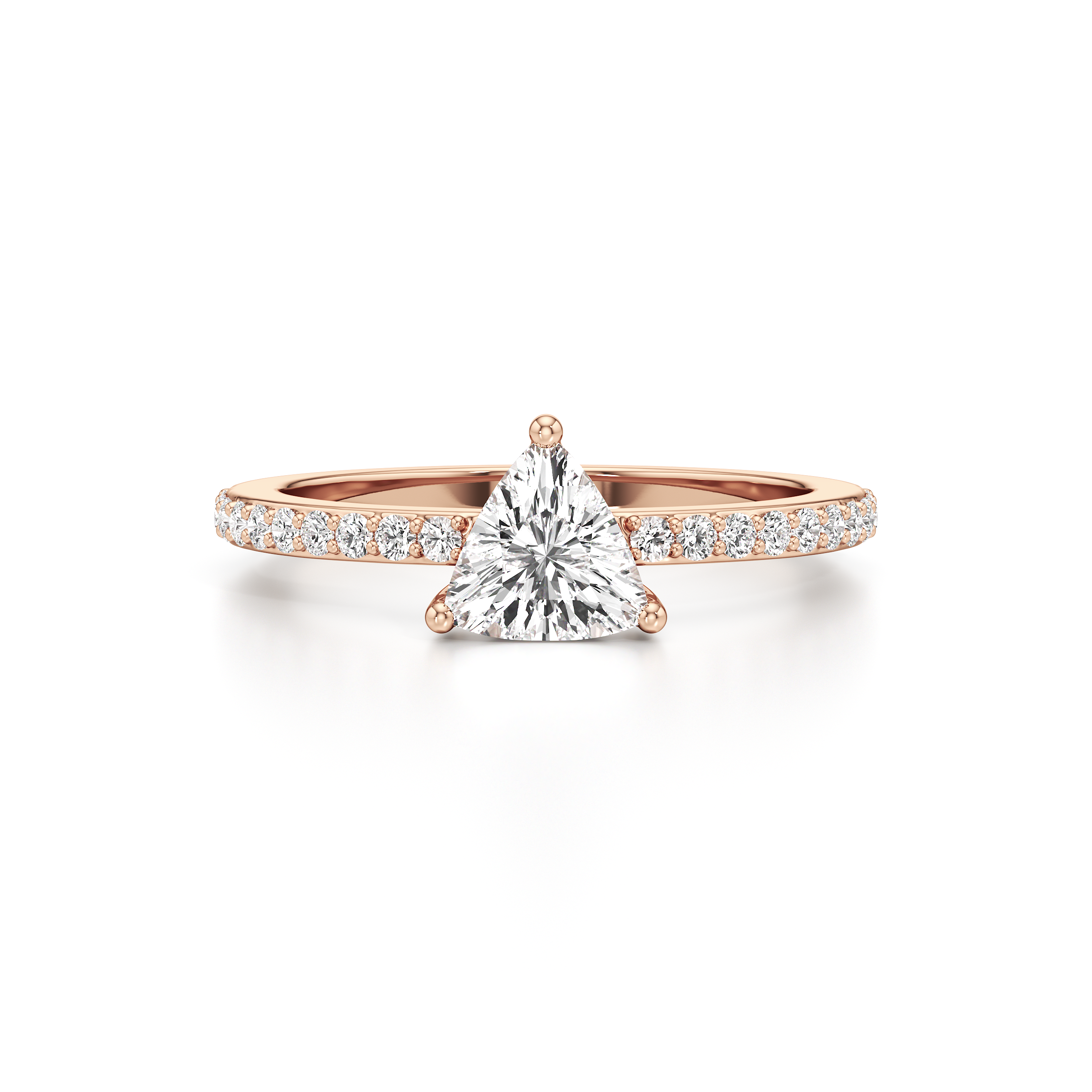 Bedazzled Solitaire Triangle Ring