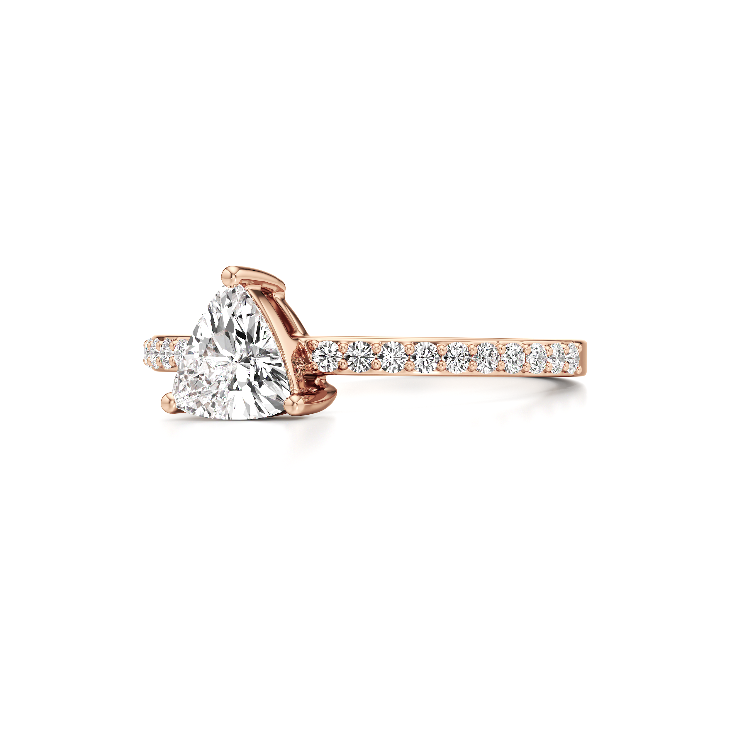 Bedazzled Solitaire Triangle Ring