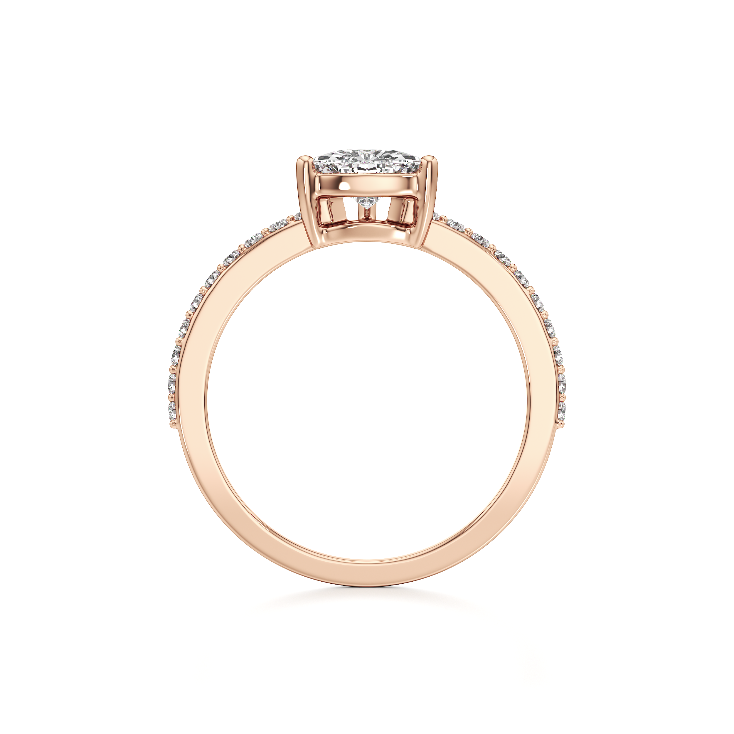 Bedazzled Solitaire Triangle Ring