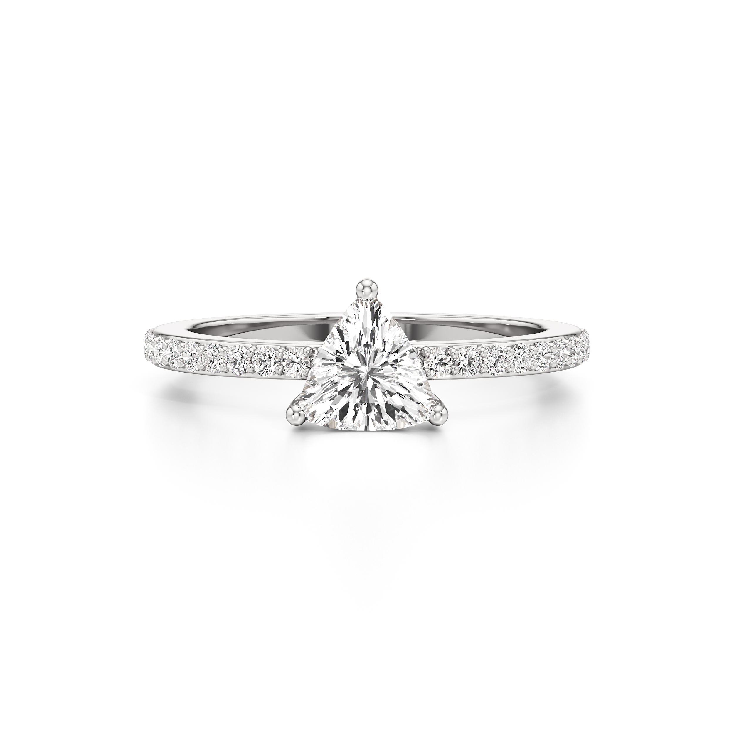 Bedazzled Solitaire Triangle Ring