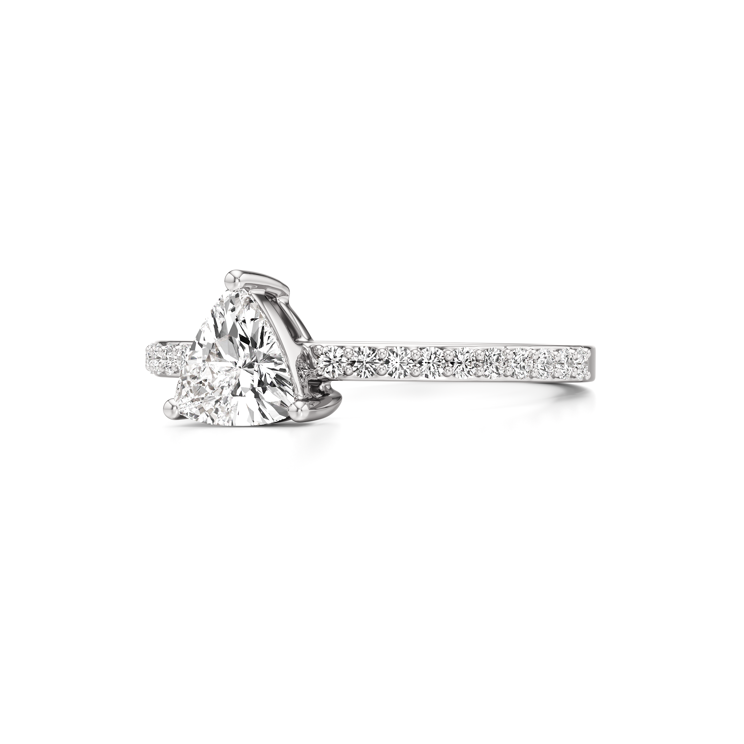 Bedazzled Solitaire Triangle Ring
