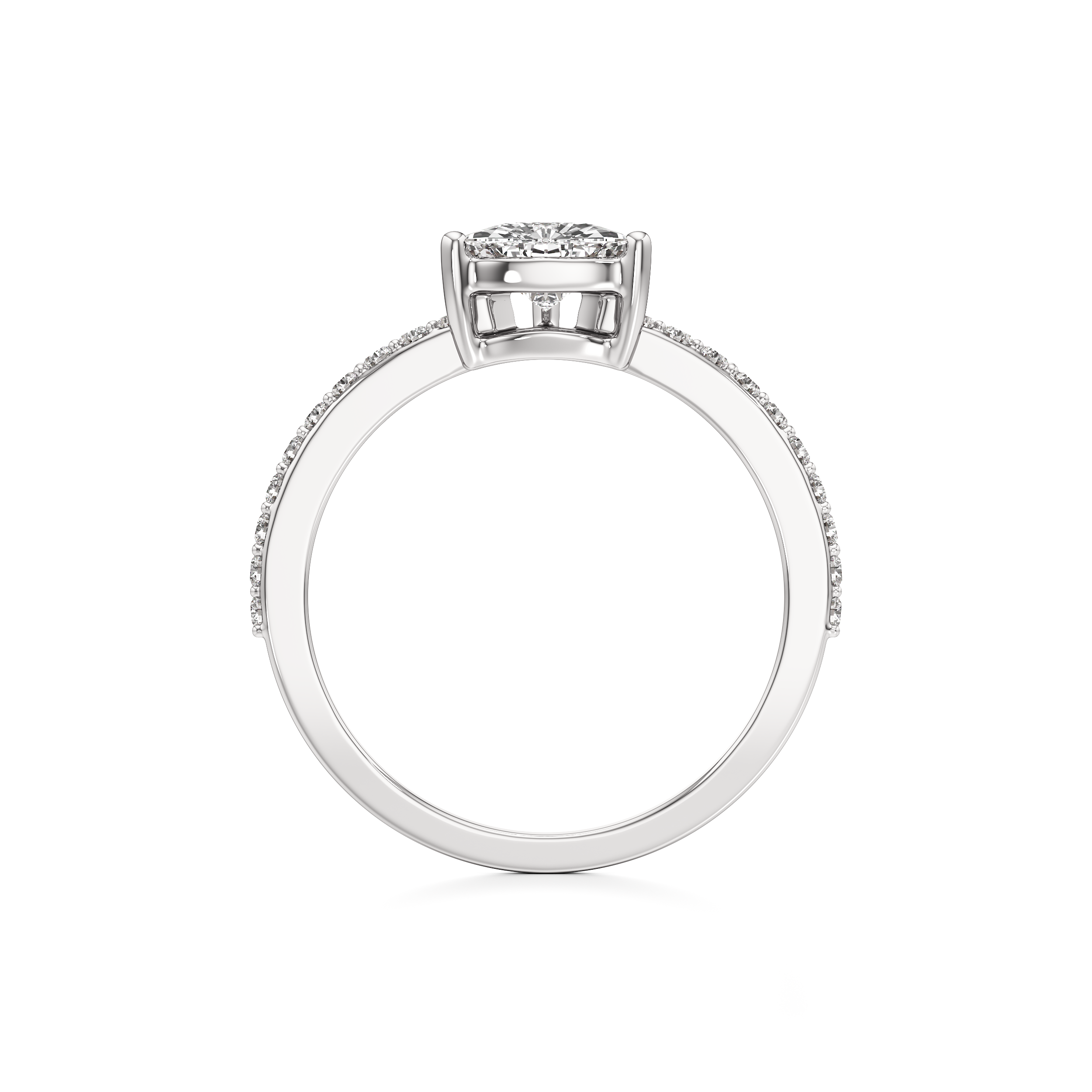 Bedazzled Solitaire Triangle Ring