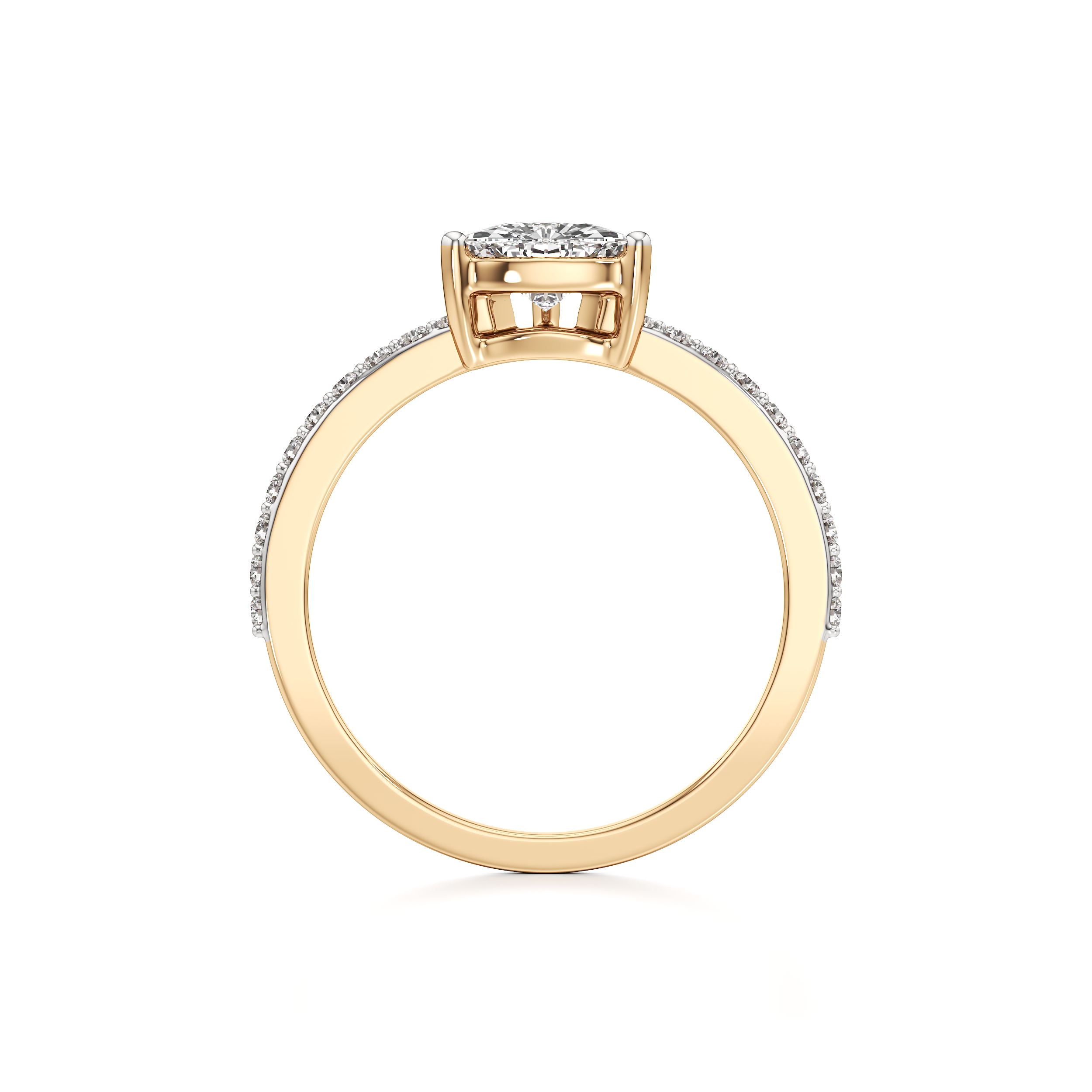Bedazzled Solitaire Triangle Ring