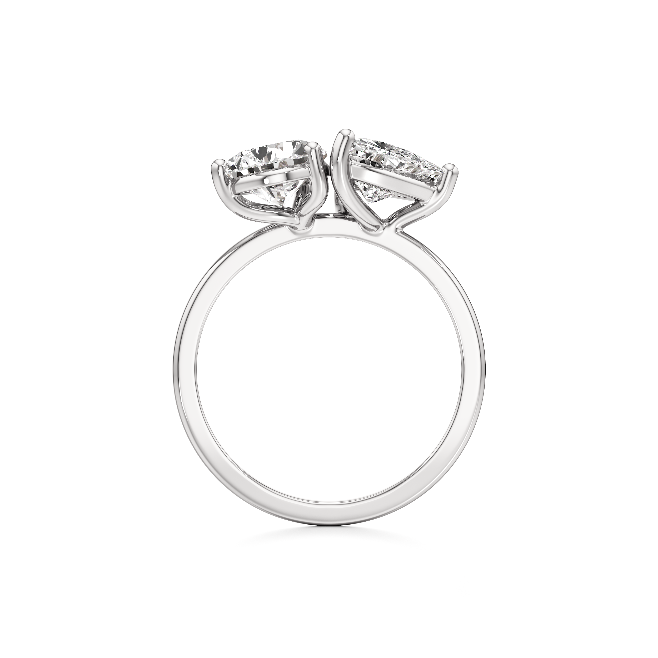 Triangle and Pear Toi et Moi Ring