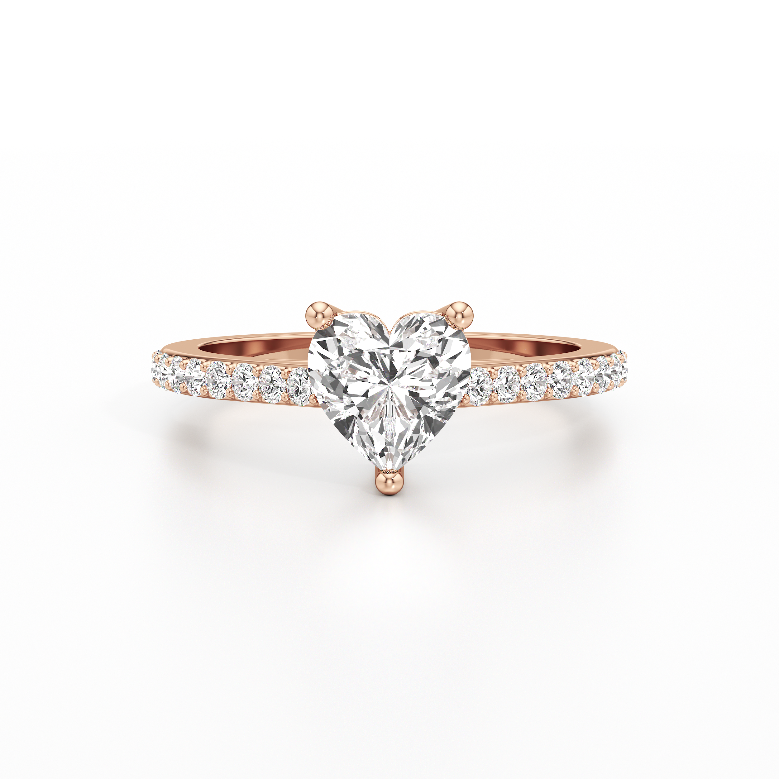Bedazzled Solitaire Heart Ring
