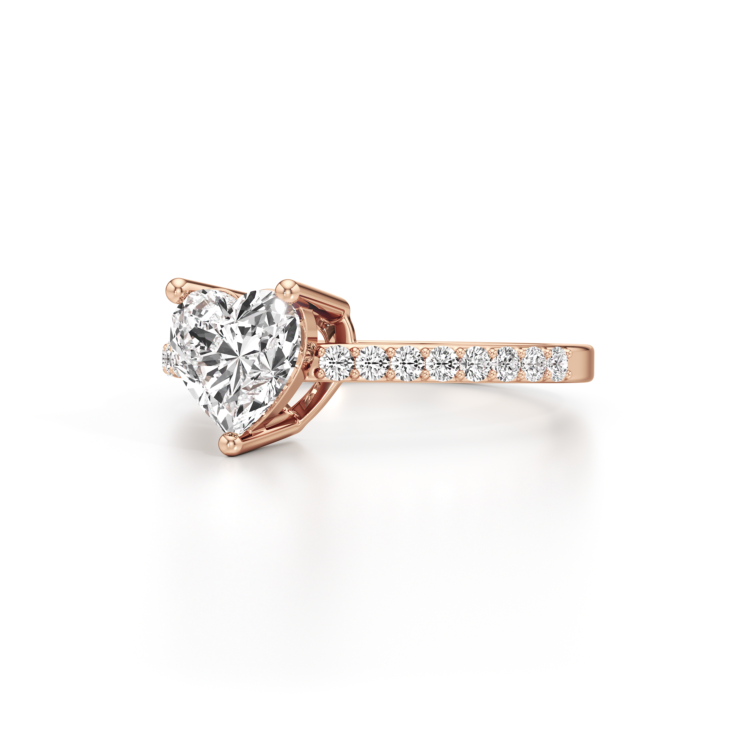 Bedazzled Solitaire Heart Ring