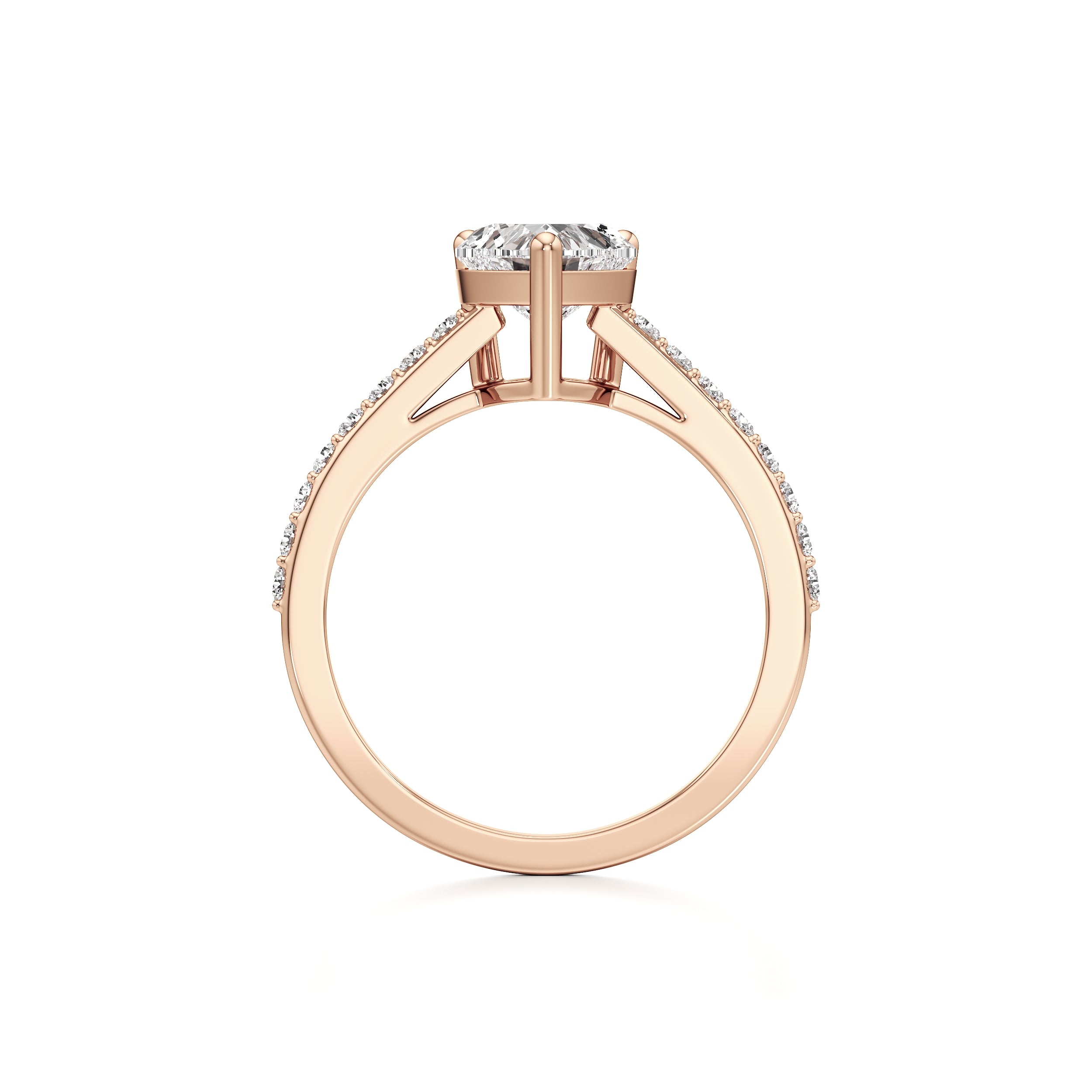 Bedazzled Solitaire Heart Ring