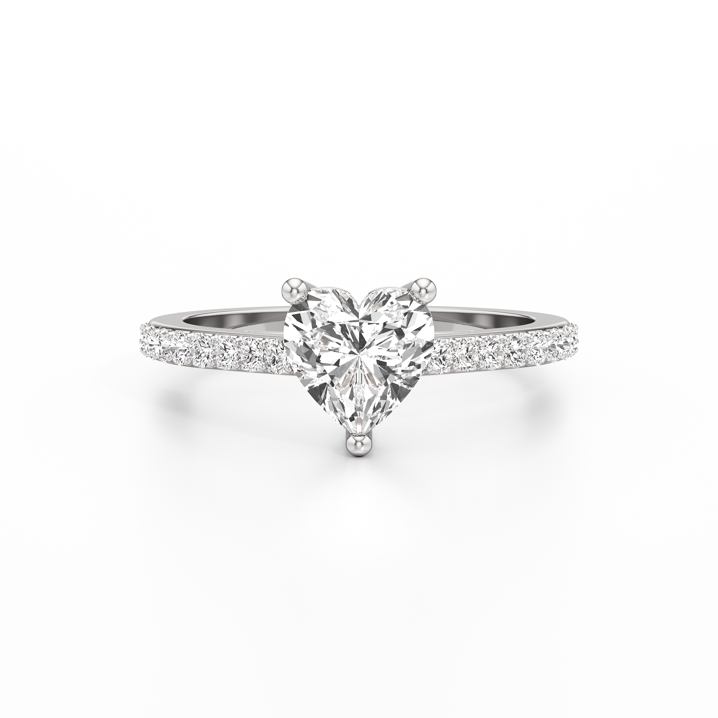 Bedazzled Solitaire Heart Ring