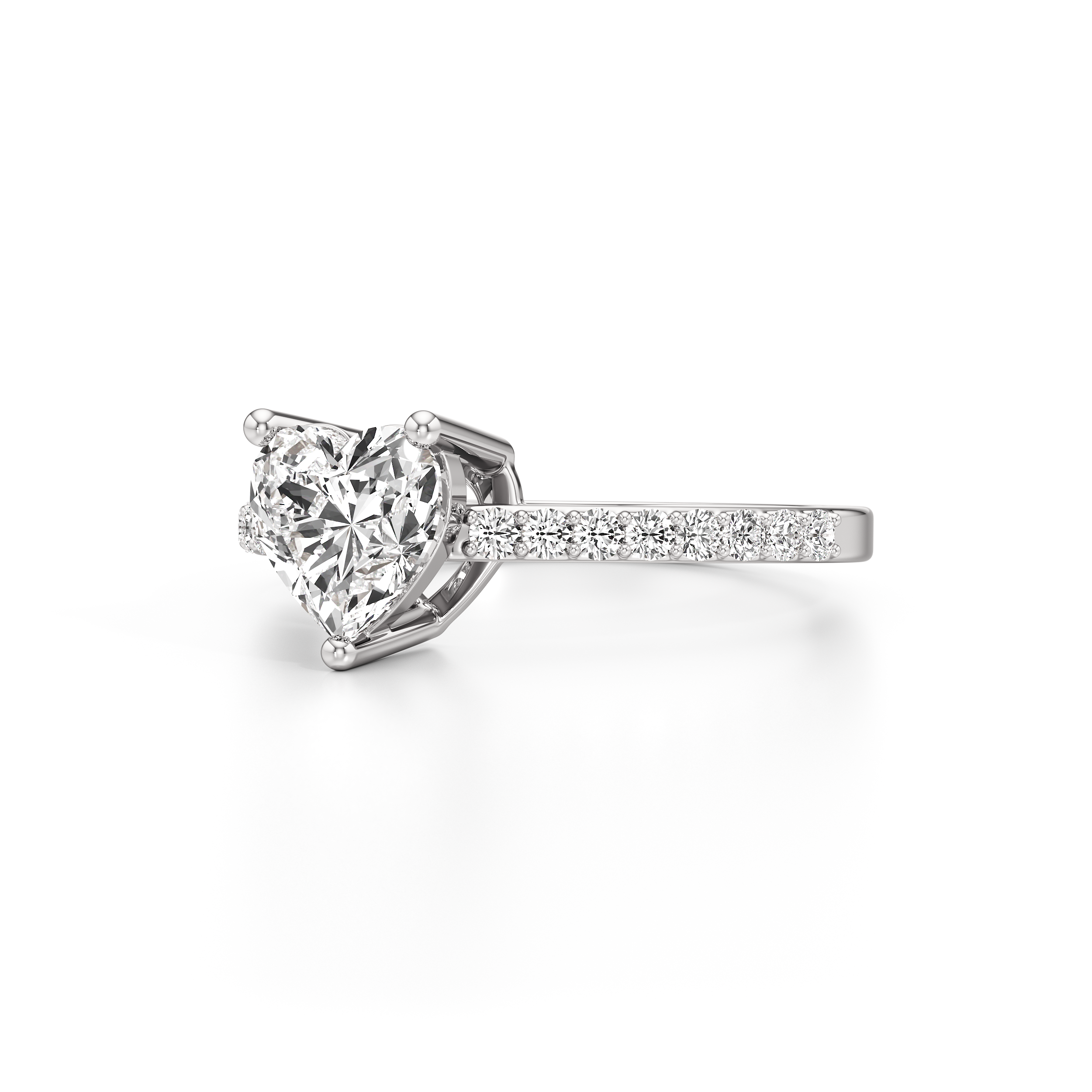 Bedazzled Solitaire Heart Ring