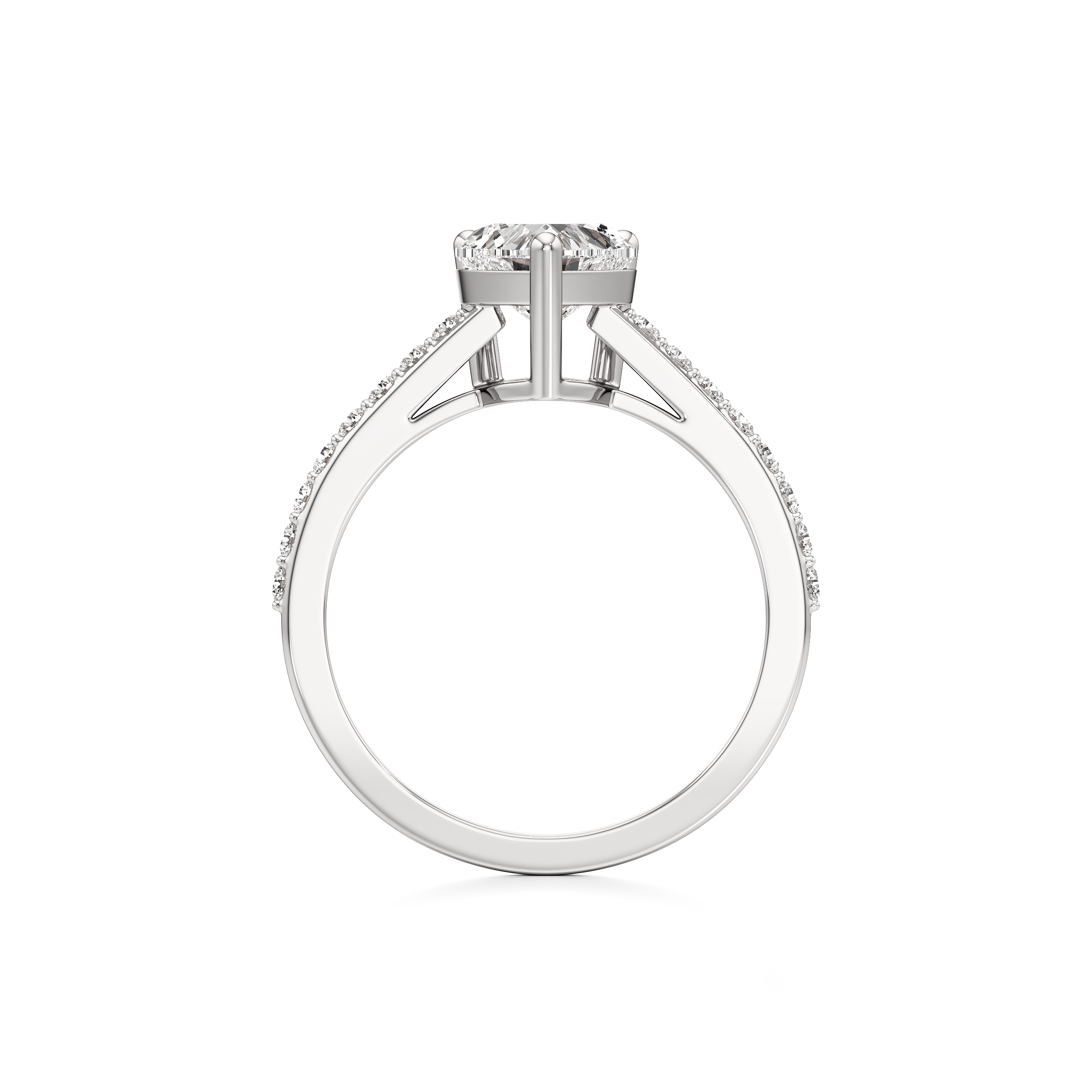 Bedazzled Solitaire Heart Ring