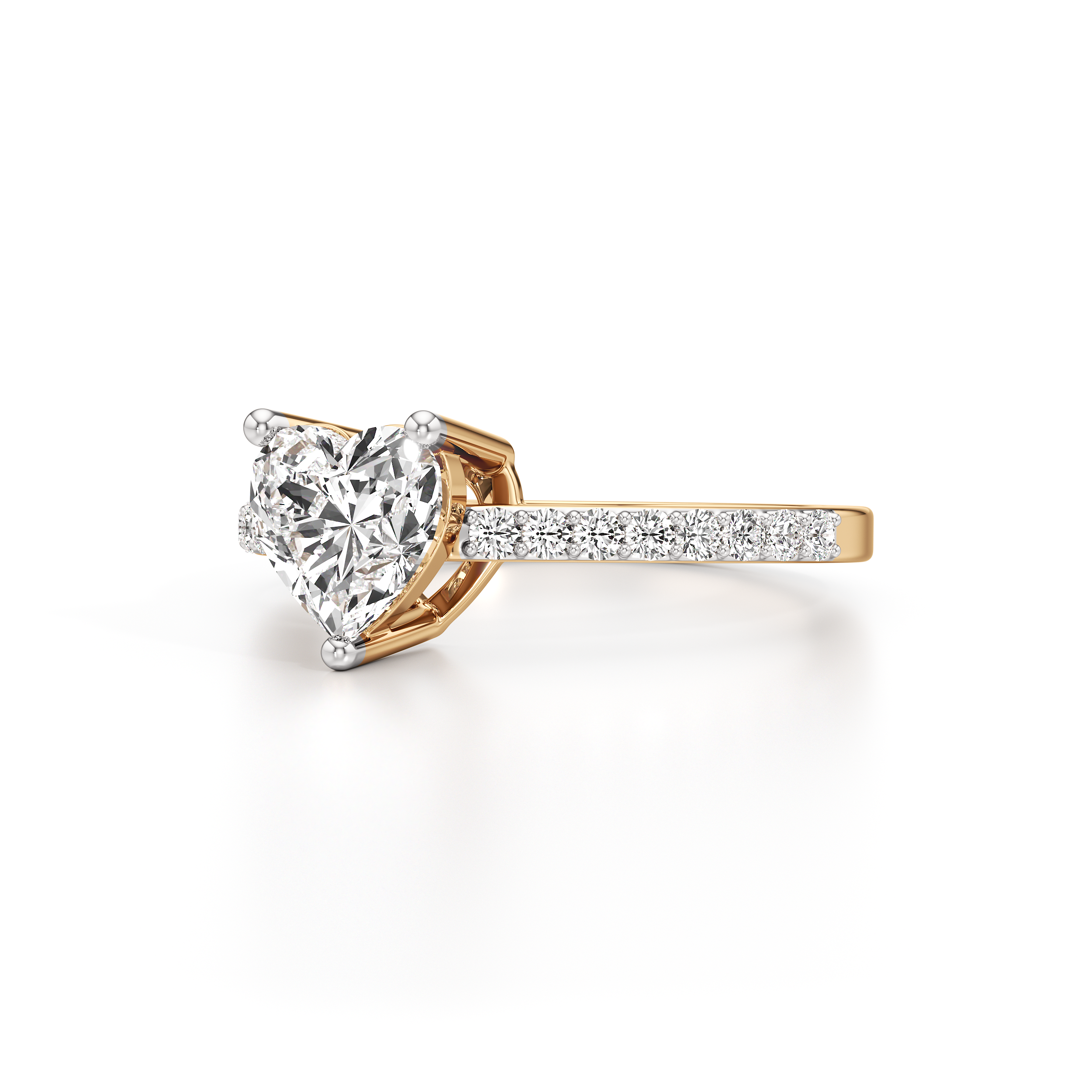 Bedazzled Solitaire Heart Ring