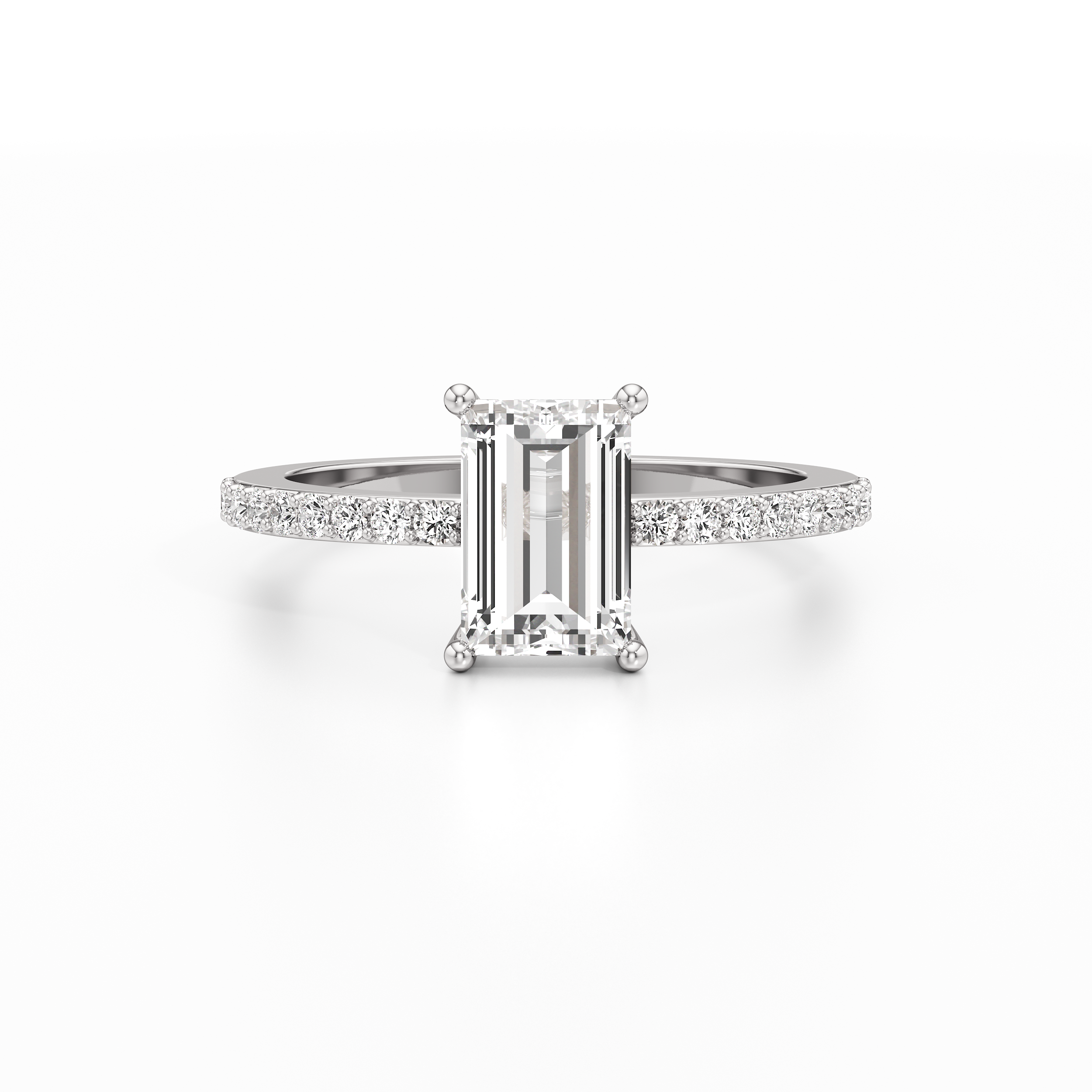 Bedazzled Solitaire Emerald Ring